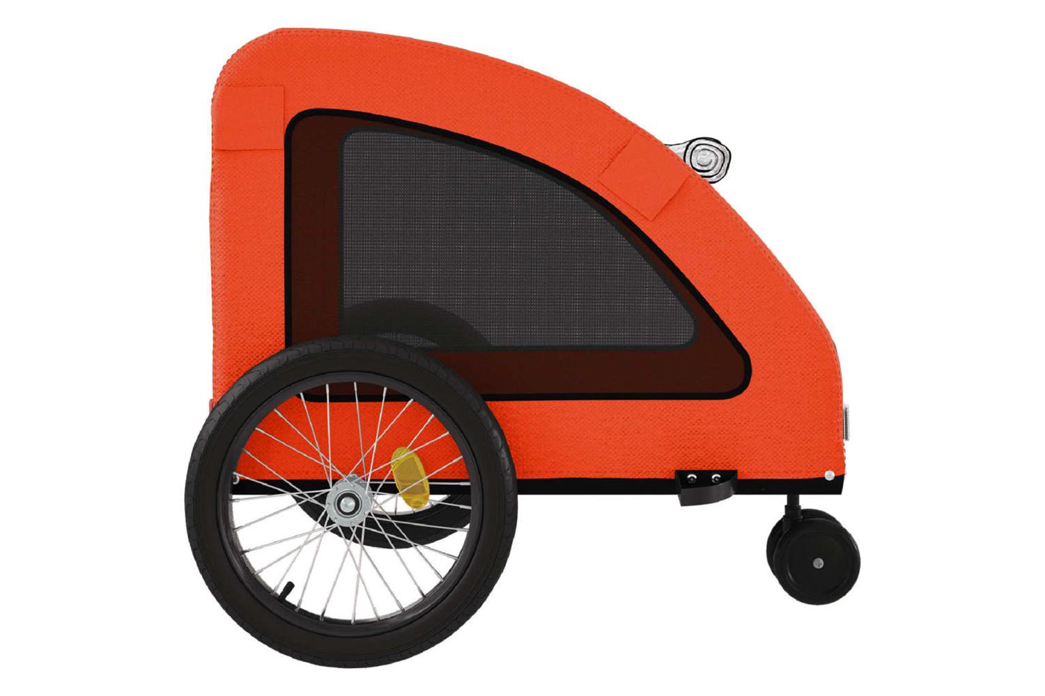 Vidaxl Pet Bike Trailer Orange And Grey Oxford Fabric And Iron-7