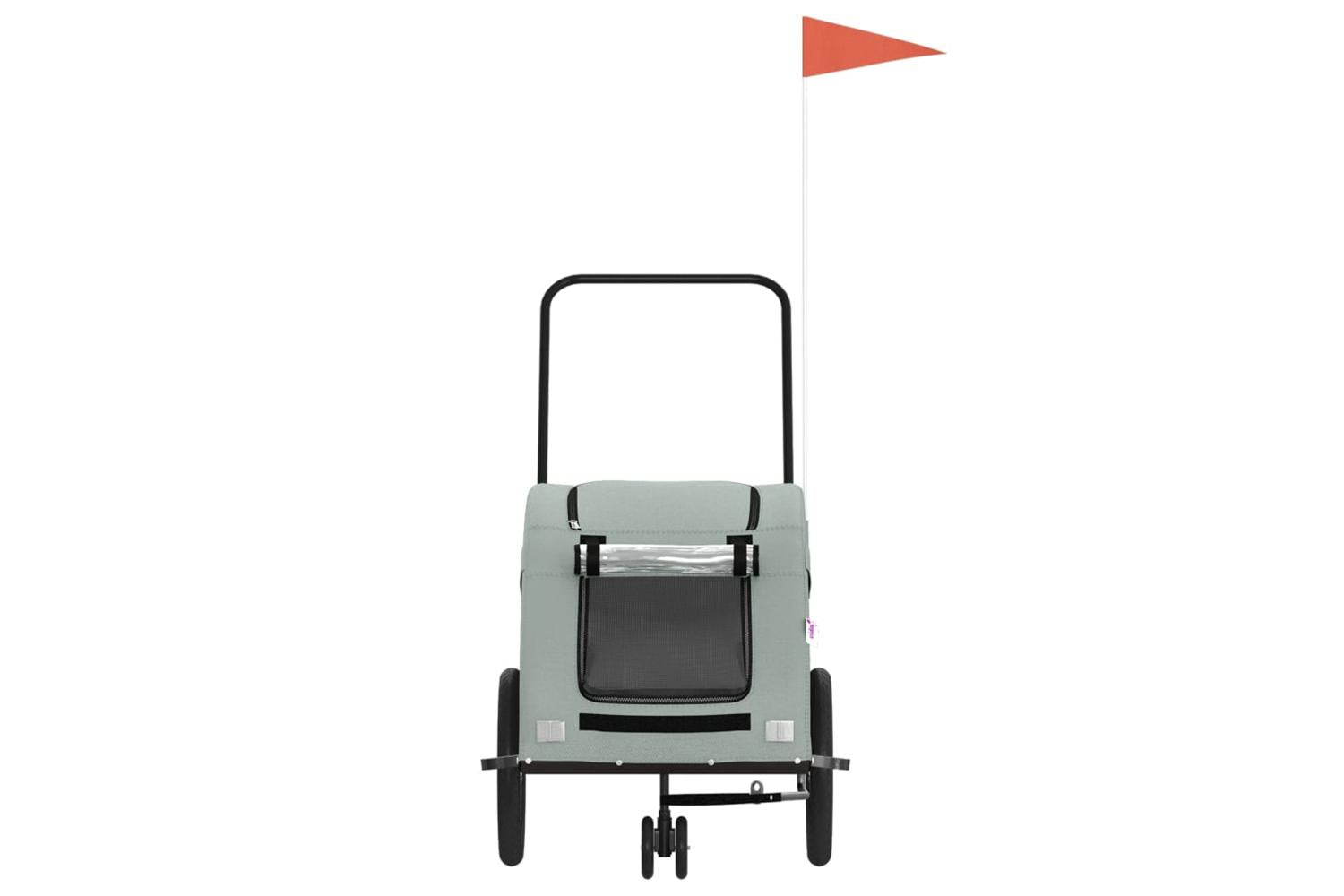 Vidaxl Pet Bike Trailer Grey Oxford Fabric And Iron-4