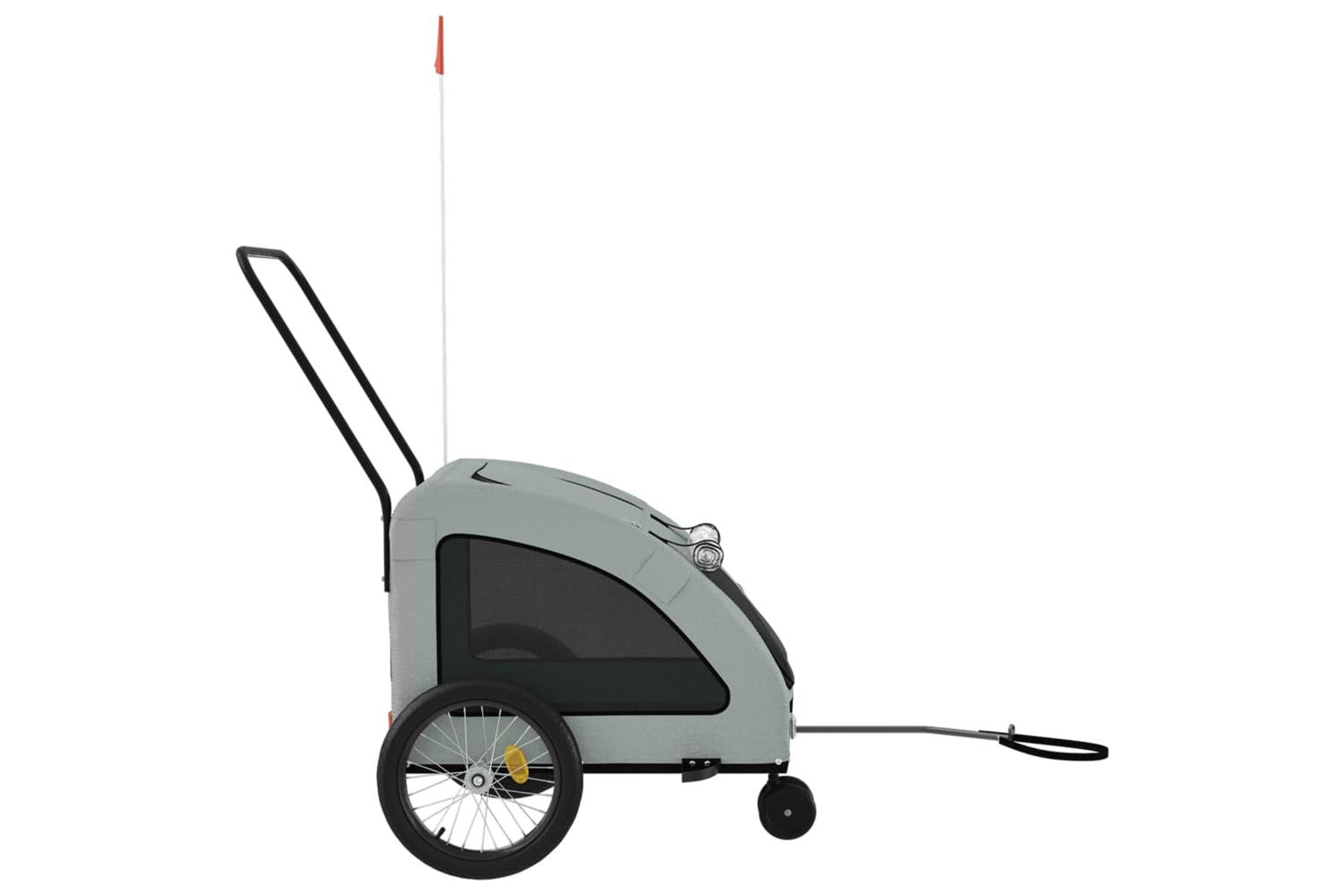 Vidaxl Pet Bike Trailer Grey Oxford Fabric And Iron-6