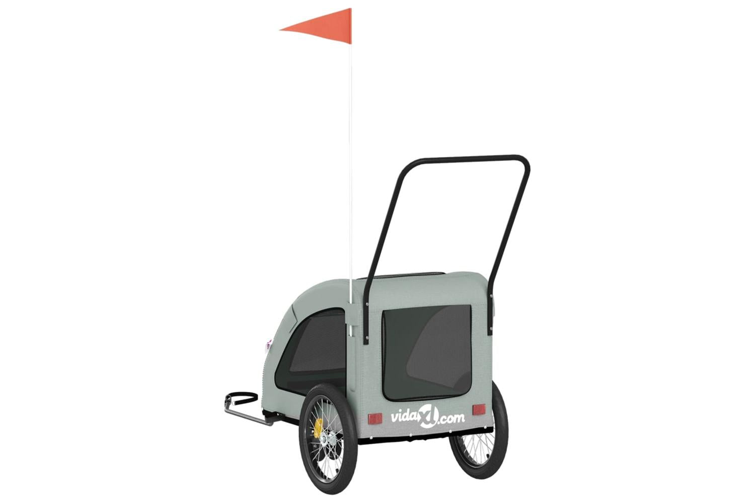Vidaxl Pet Bike Trailer Grey Oxford Fabric And Iron-8