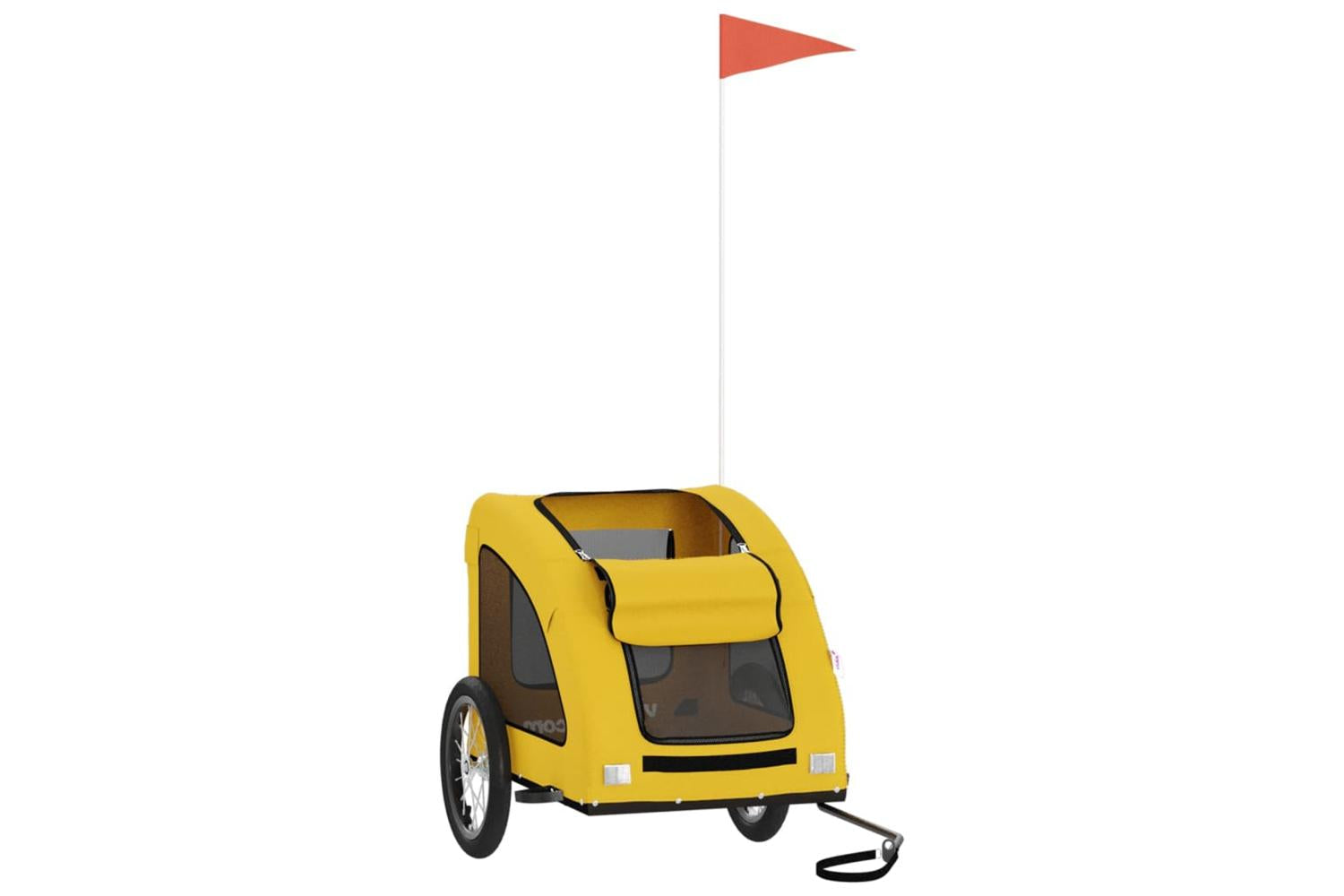 Vidaxl Pet Bike Trailer Yellow Oxford Fabric And Iron-3