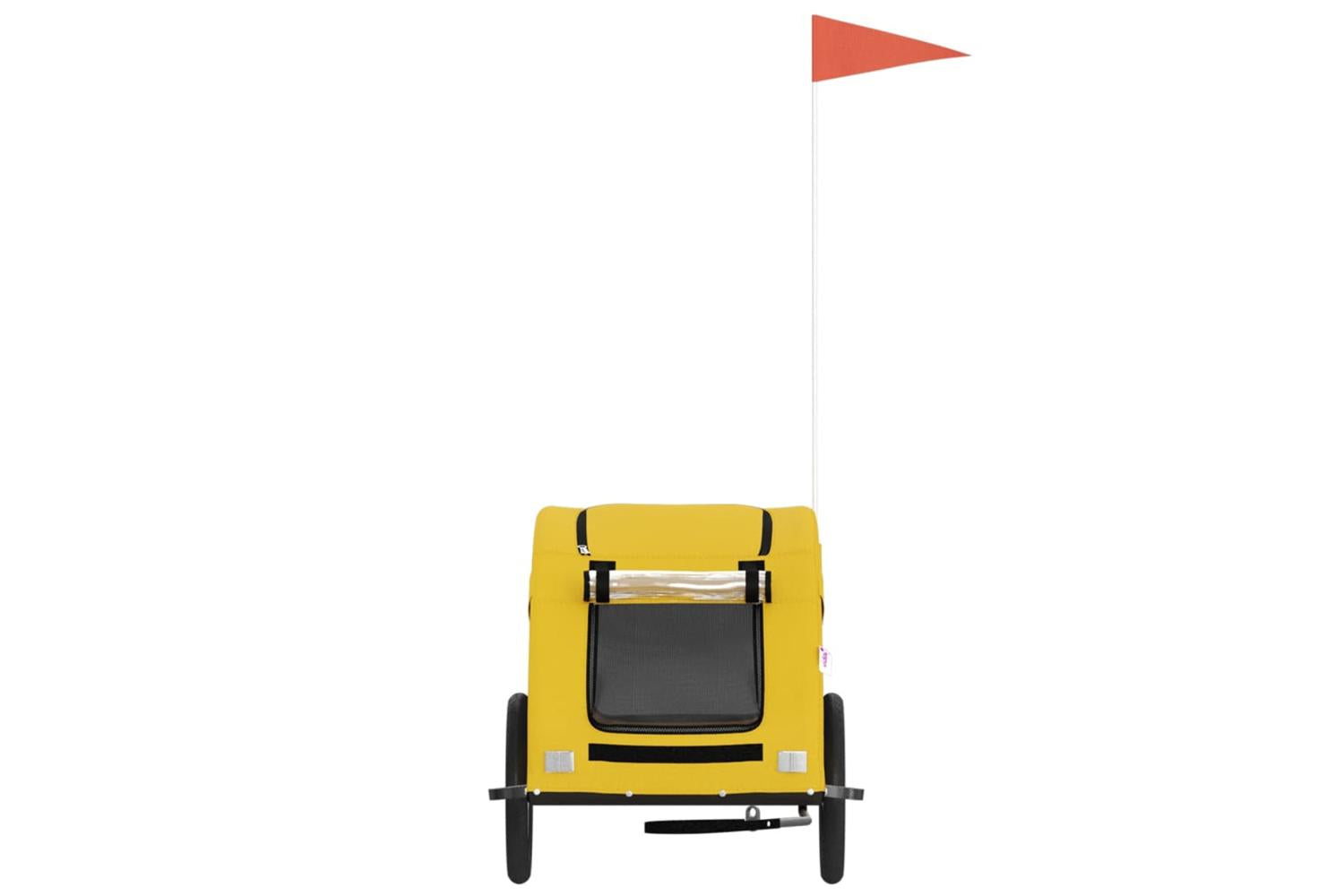 Vidaxl Pet Bike Trailer Yellow Oxford Fabric And Iron-4