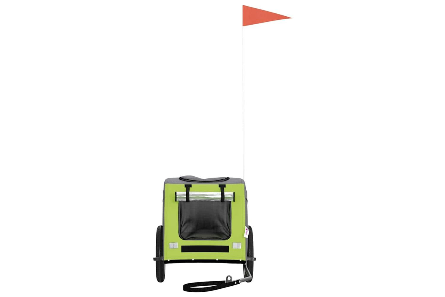 Vidaxl Pet Bike Trailer Green And Grey Oxford Fabric And Iron-4