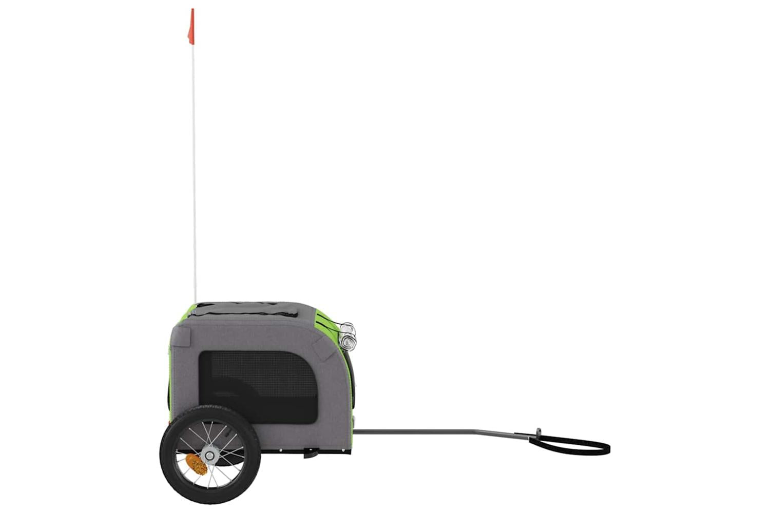 Vidaxl Pet Bike Trailer Green And Grey Oxford Fabric And Iron-6