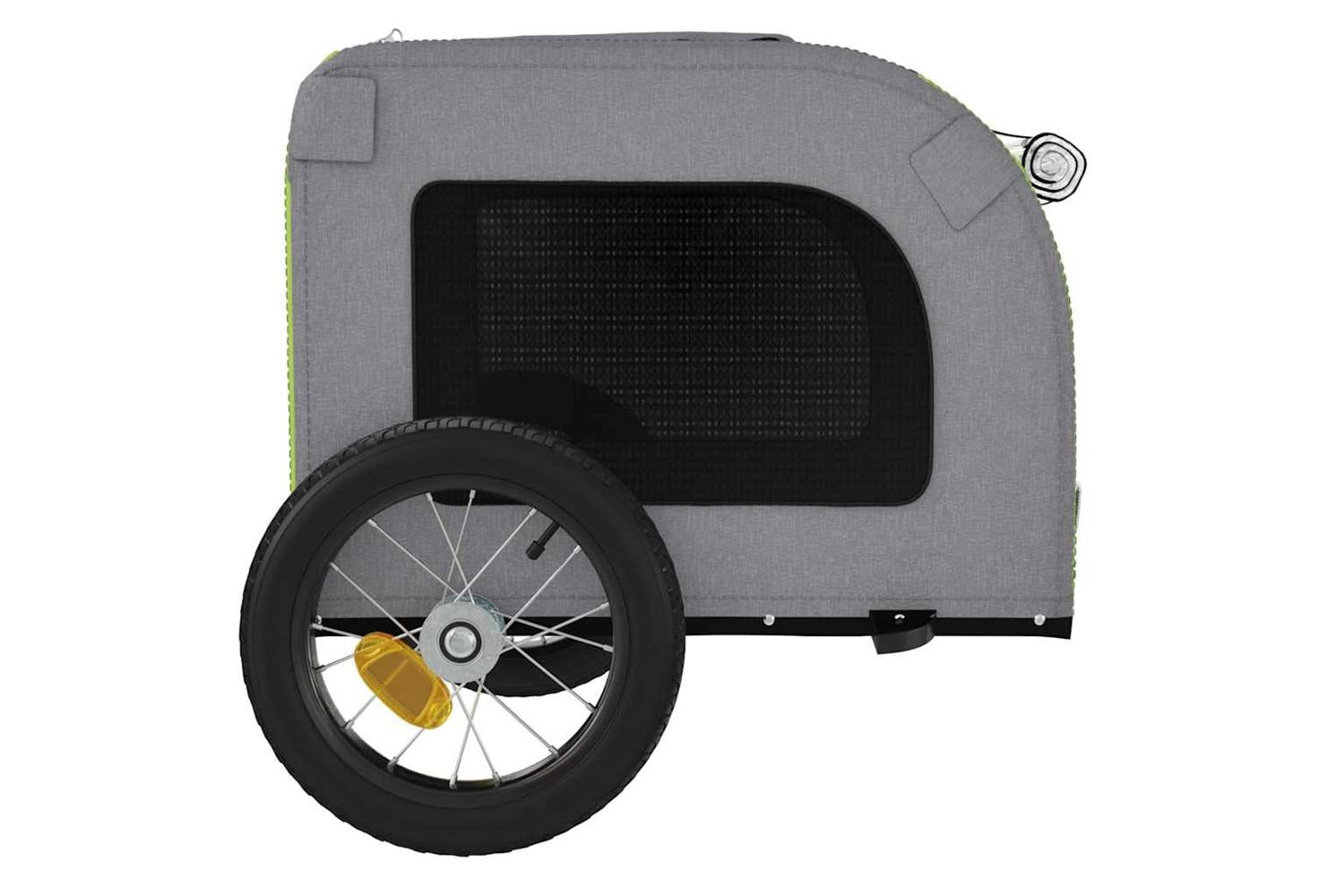 Vidaxl Pet Bike Trailer Green And Grey Oxford Fabric And Iron-7