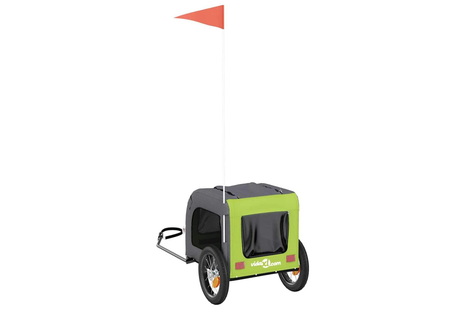 Vidaxl Pet Bike Trailer Green And Grey Oxford Fabric And Iron-8