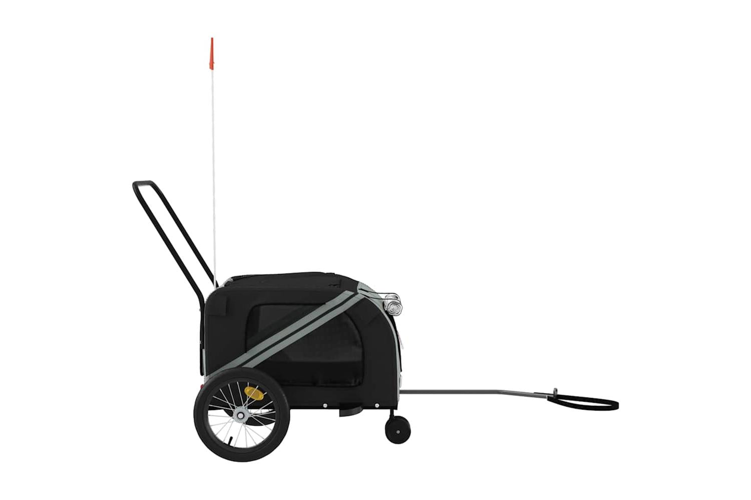 Vidaxl Pet Bike Trailer Grey And Black Oxford Fabric And Iron-6