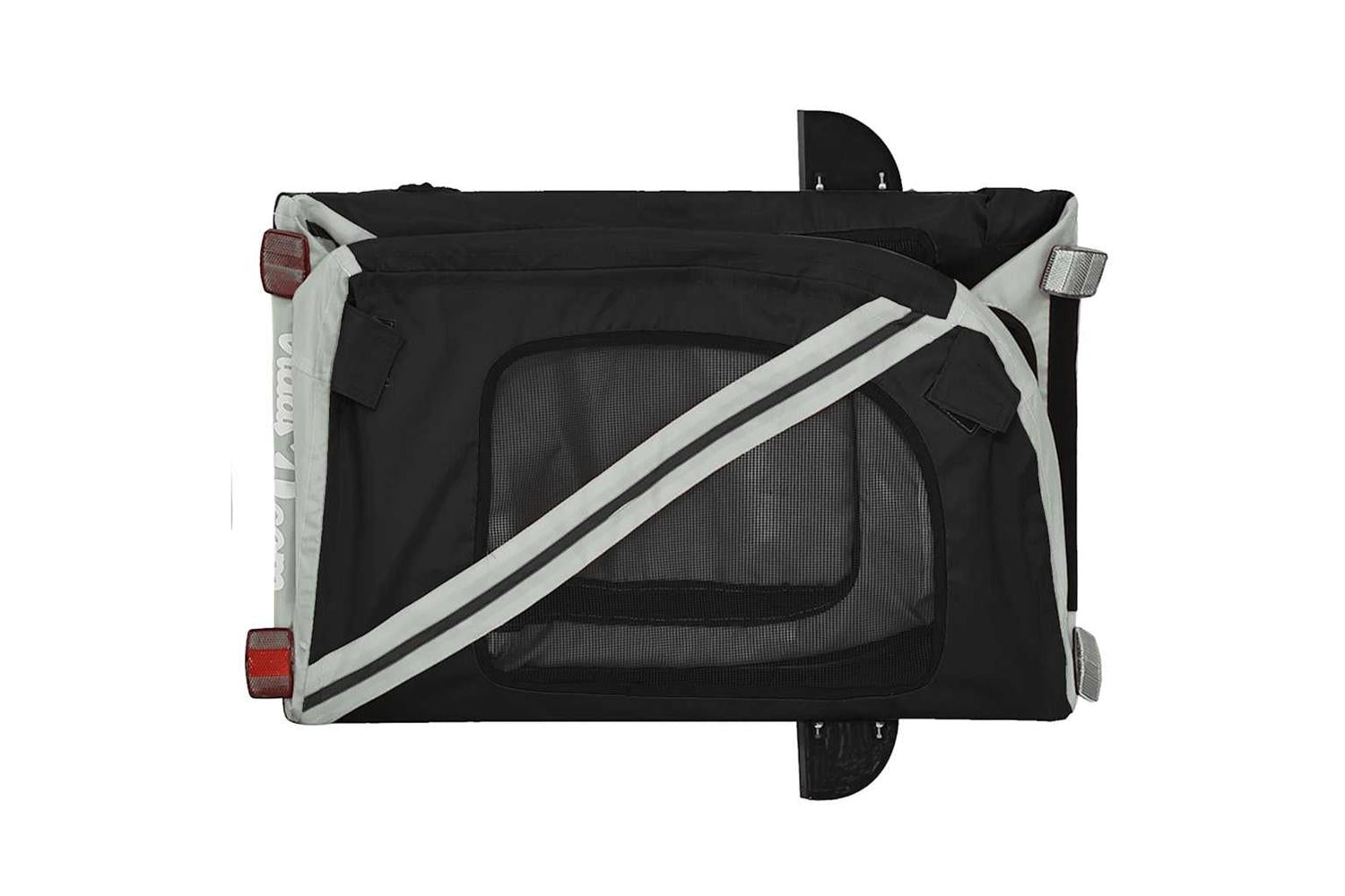Vidaxl Pet Bike Trailer Grey And Black Oxford Fabric And Iron-9