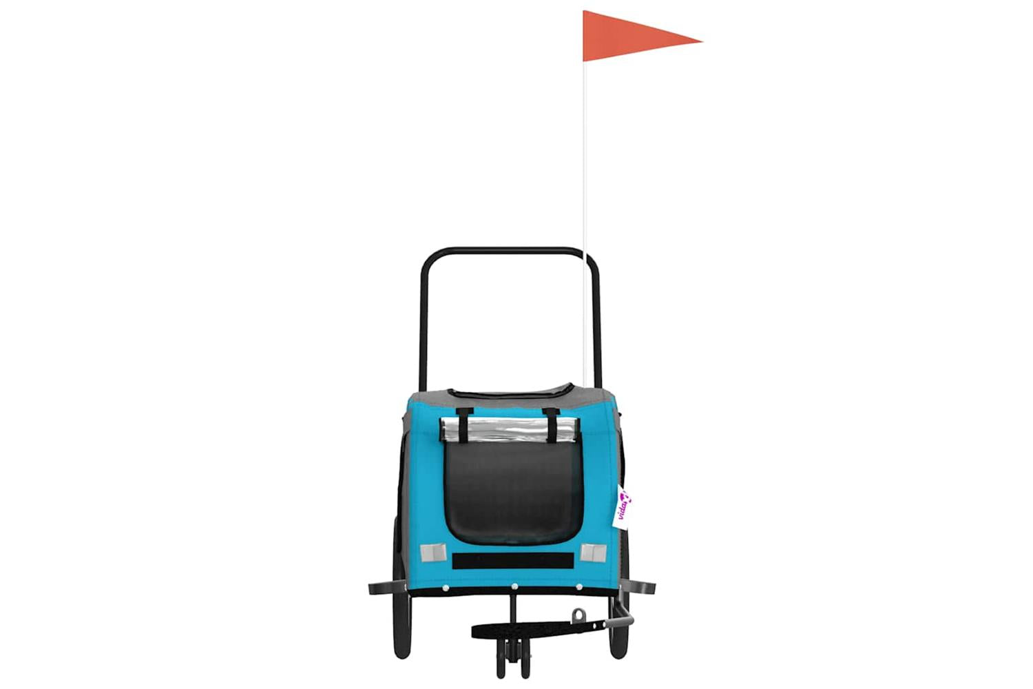 Vidaxl Pet Bike Trailer Blue And Grey Oxford Fabric And Iron-4