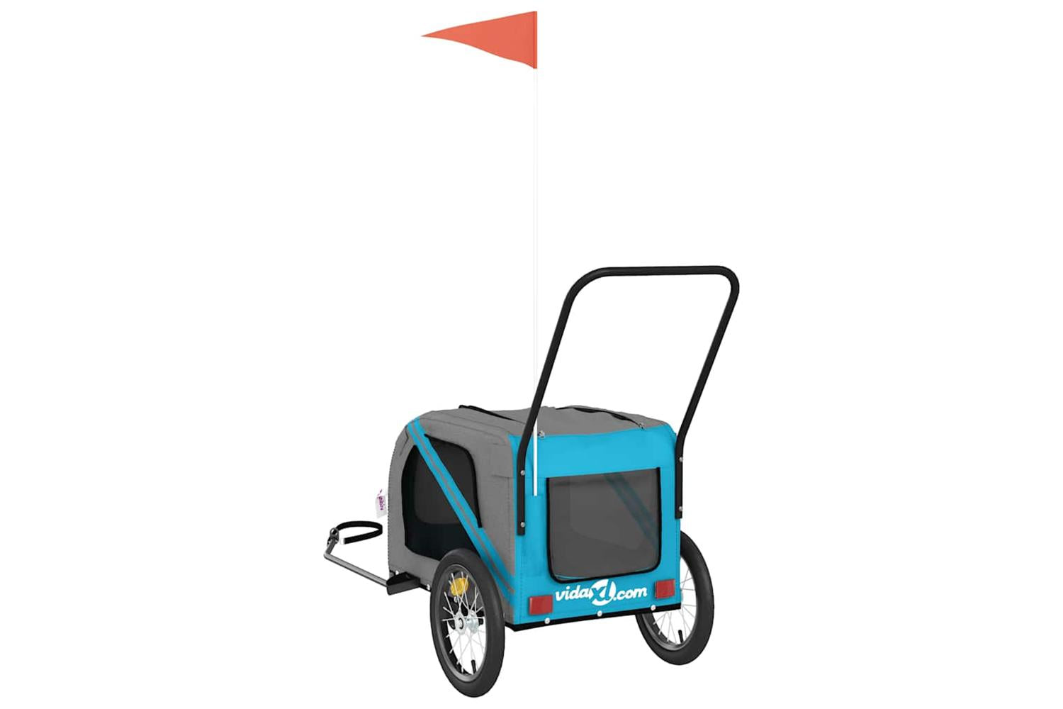 Vidaxl Pet Bike Trailer Blue And Grey Oxford Fabric And Iron-8