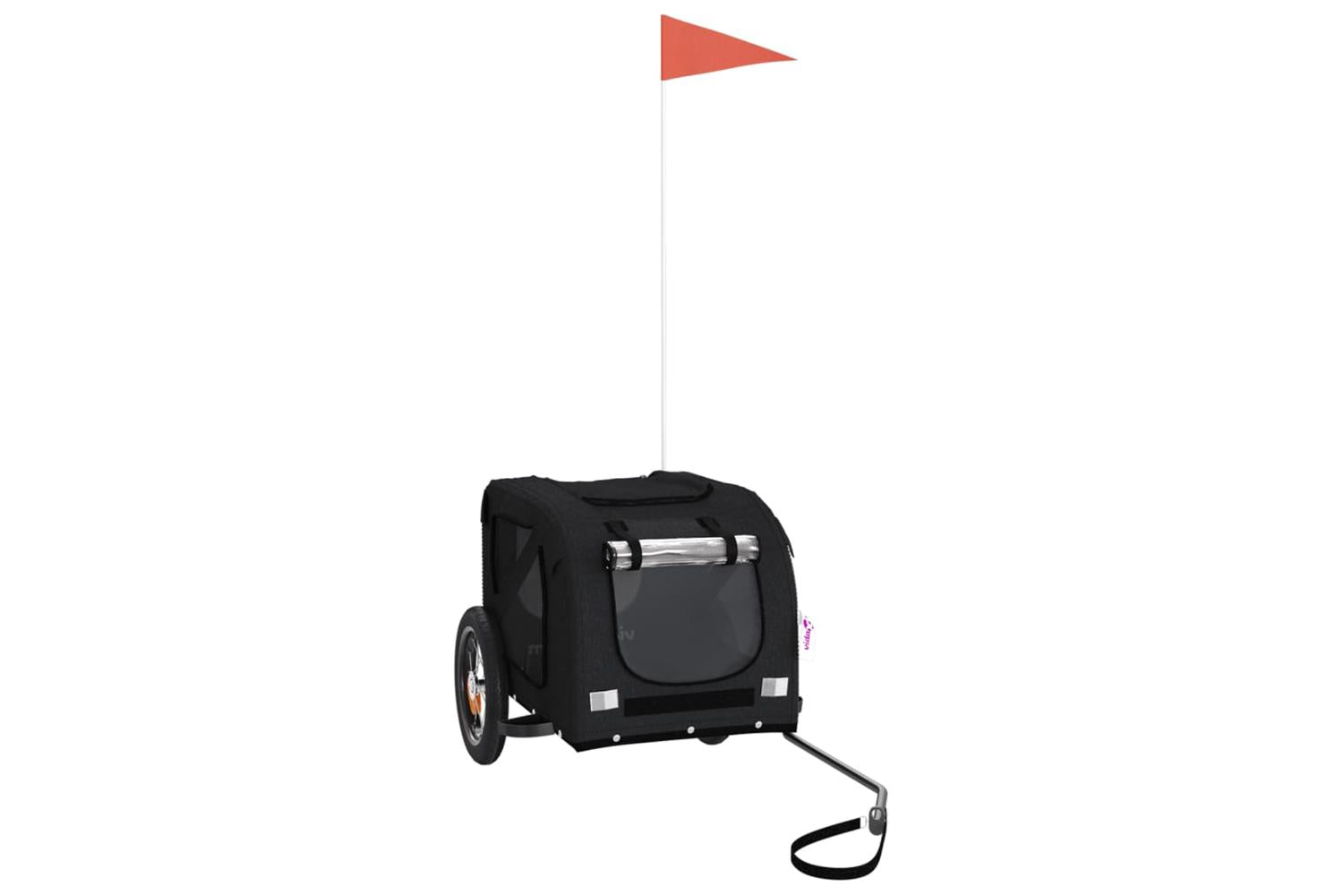 Vidaxl Pet Bike Trailer Black Oxford Fabric And Iron-2