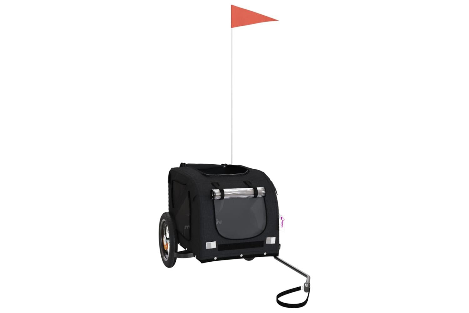 Vidaxl Pet Bike Trailer Black Oxford Fabric And Iron-3