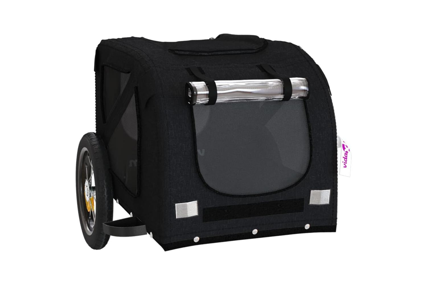 Vidaxl Pet Bike Trailer Black Oxford Fabric And Iron-5
