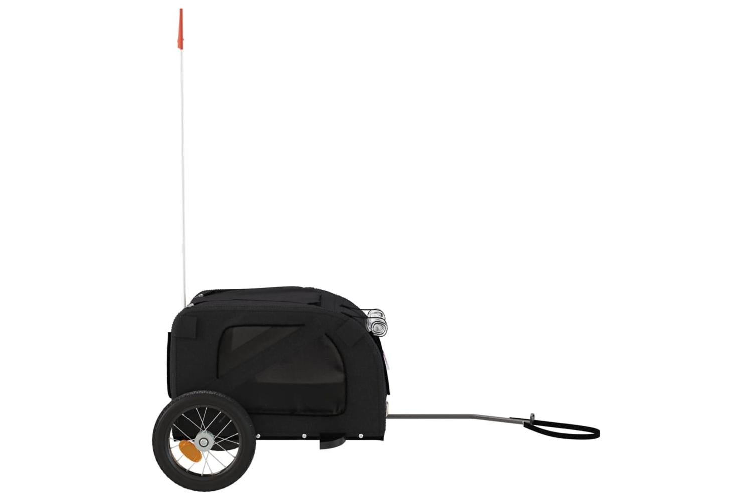 Vidaxl Pet Bike Trailer Black Oxford Fabric And Iron-6