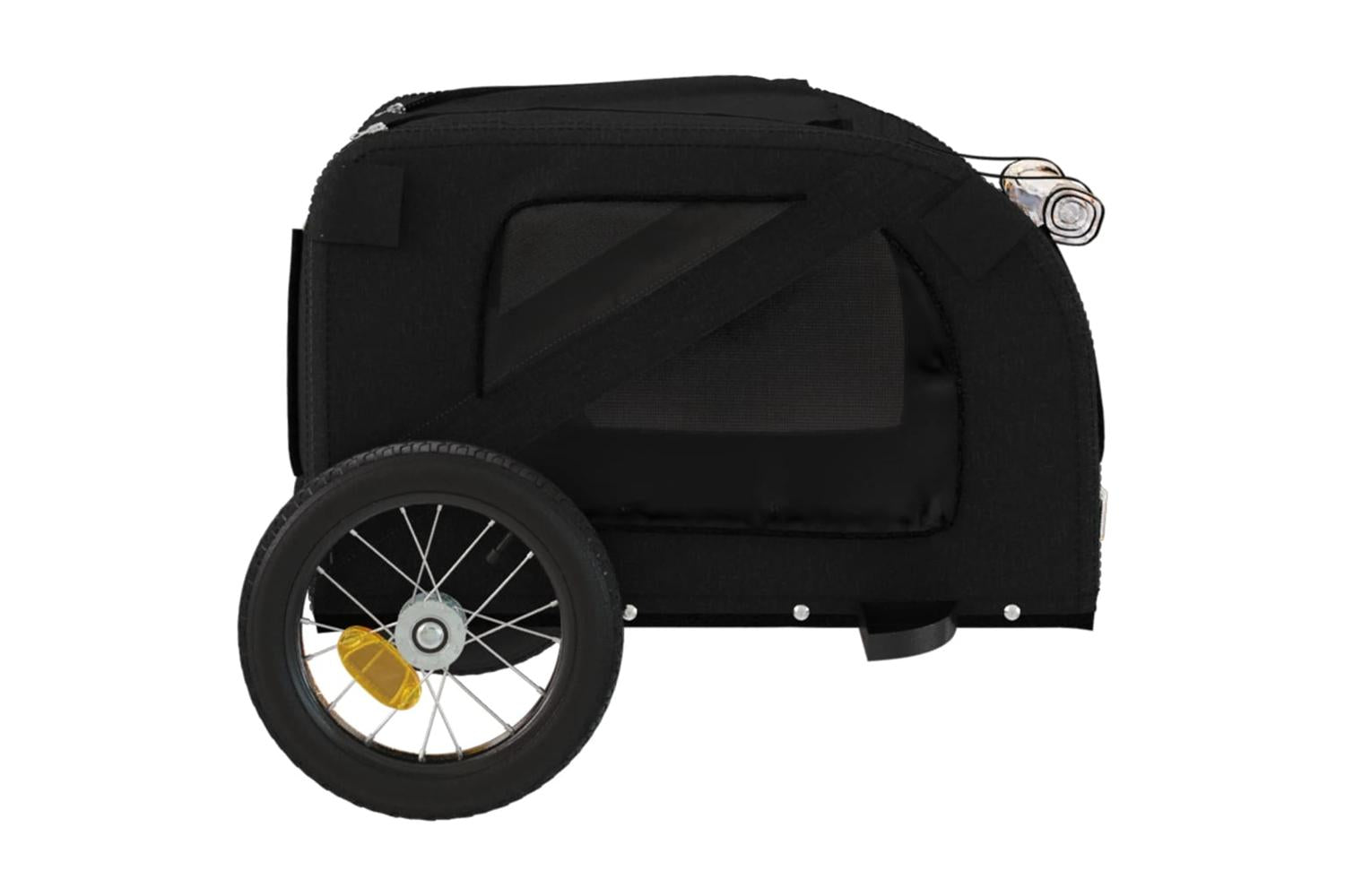 Vidaxl Pet Bike Trailer Black Oxford Fabric And Iron-7