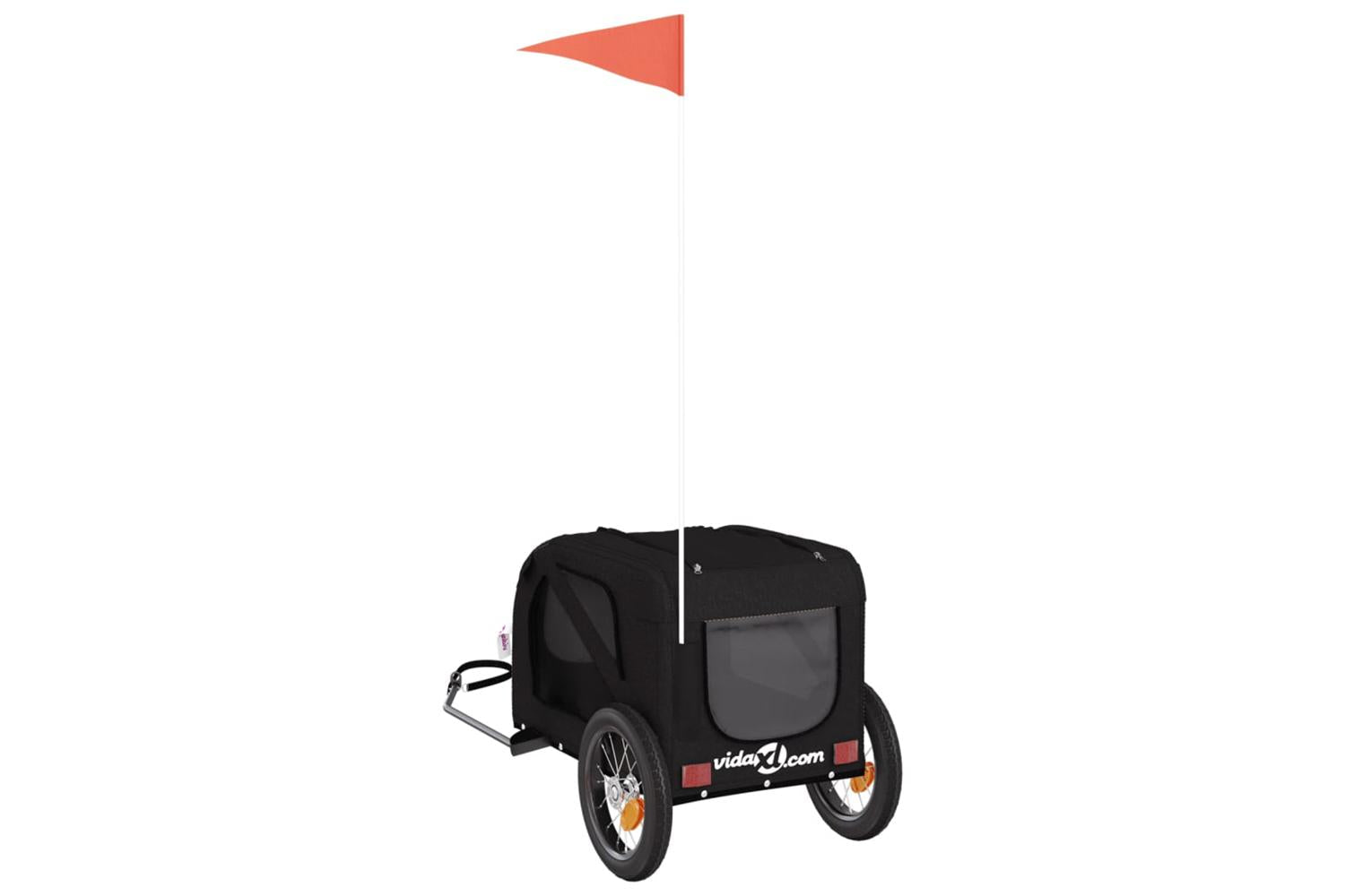 Vidaxl Pet Bike Trailer Black Oxford Fabric And Iron-8