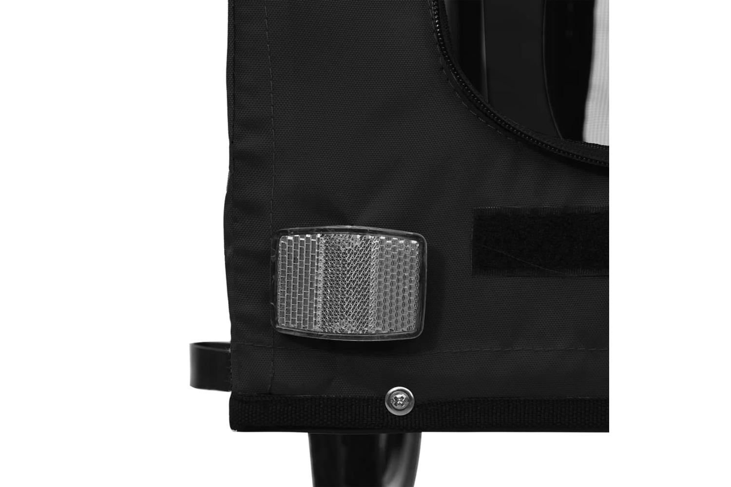 Vidaxl Pet Bike Trailer Black Oxford Fabric And Iron-10