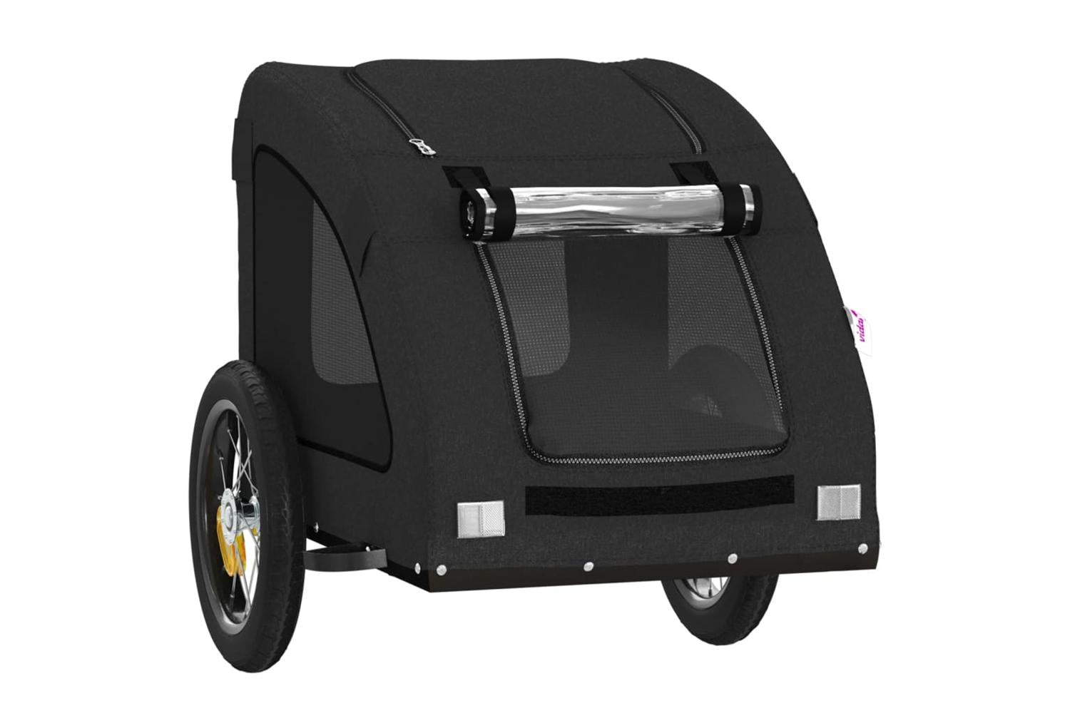 Vidaxl Pet Bike Trailer Black Oxford Fabric And Iron-5