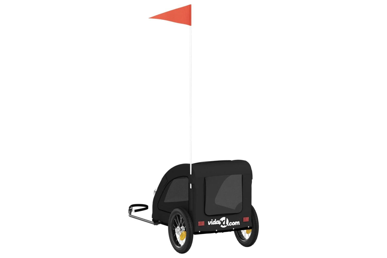 Vidaxl Pet Bike Trailer Black Oxford Fabric And Iron-8