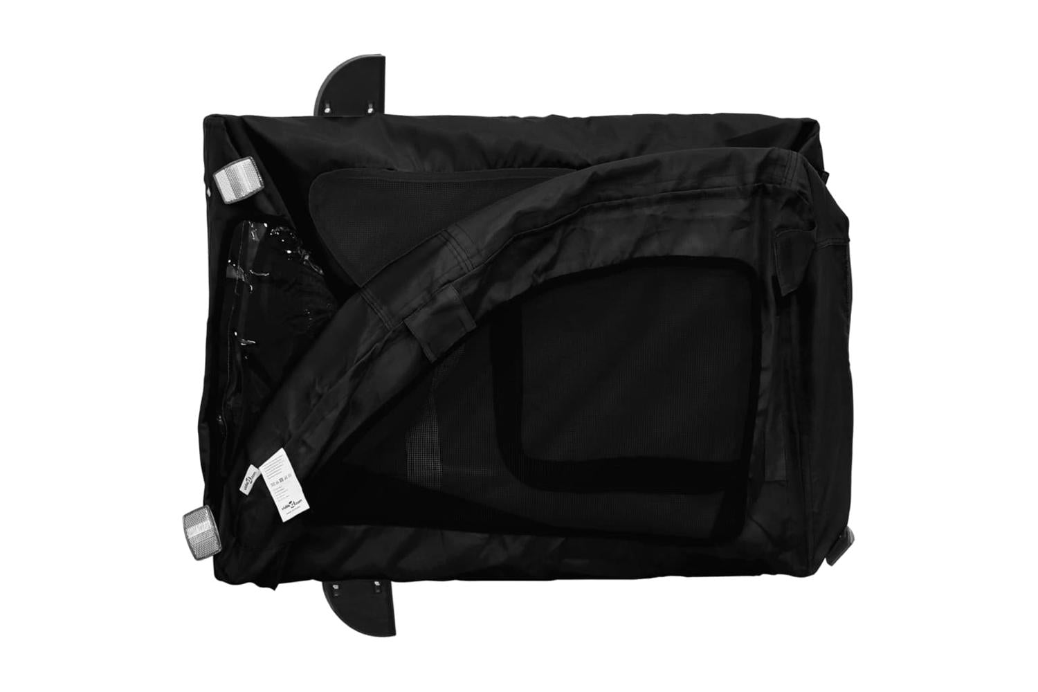 Vidaxl Pet Bike Trailer Black Oxford Fabric And Iron-9