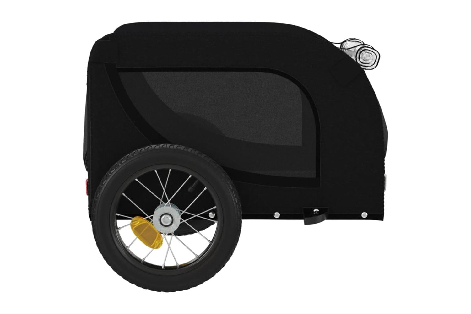 Vidaxl Pet Bike Trailer Black Oxford Fabric And Iron-6