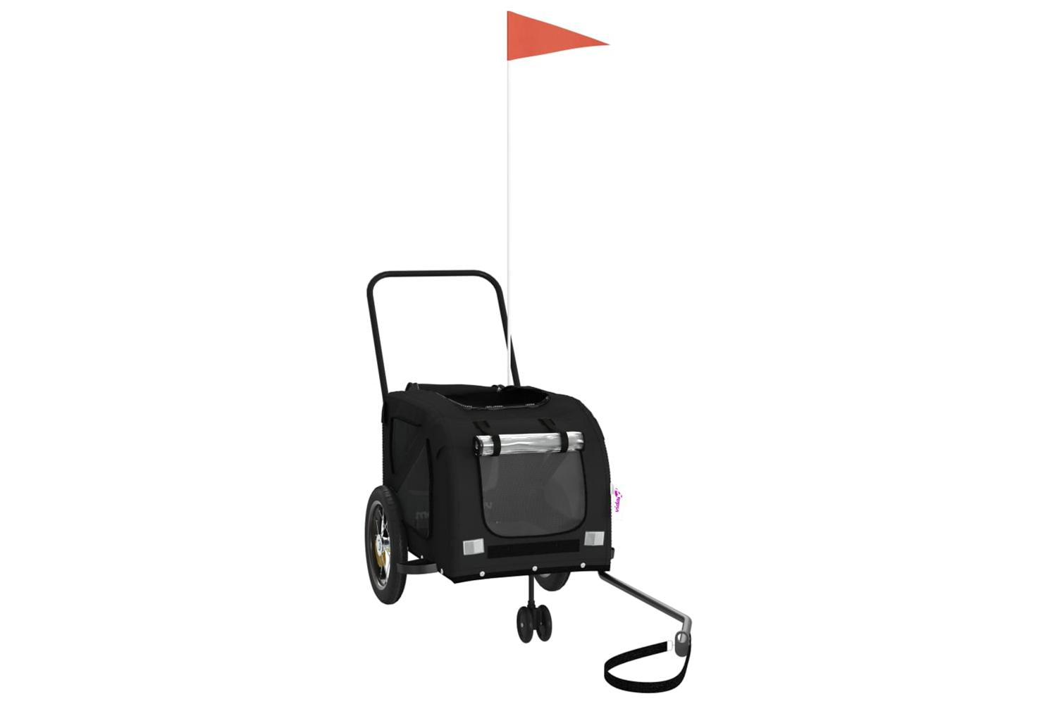 Vidaxl Pet Bike Trailer Black Oxford Fabric And Iron-3