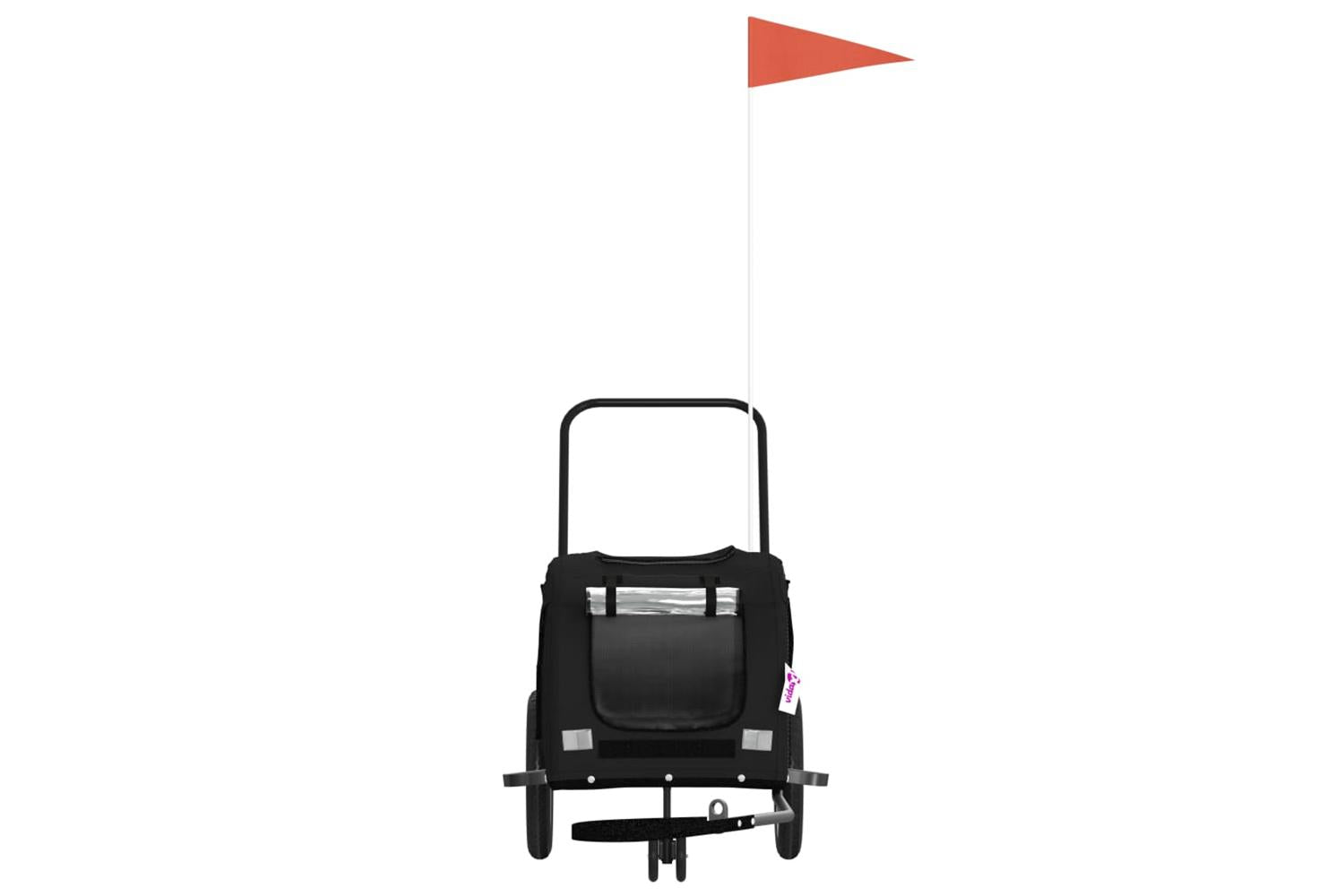 Vidaxl Pet Bike Trailer Black Oxford Fabric And Iron-4