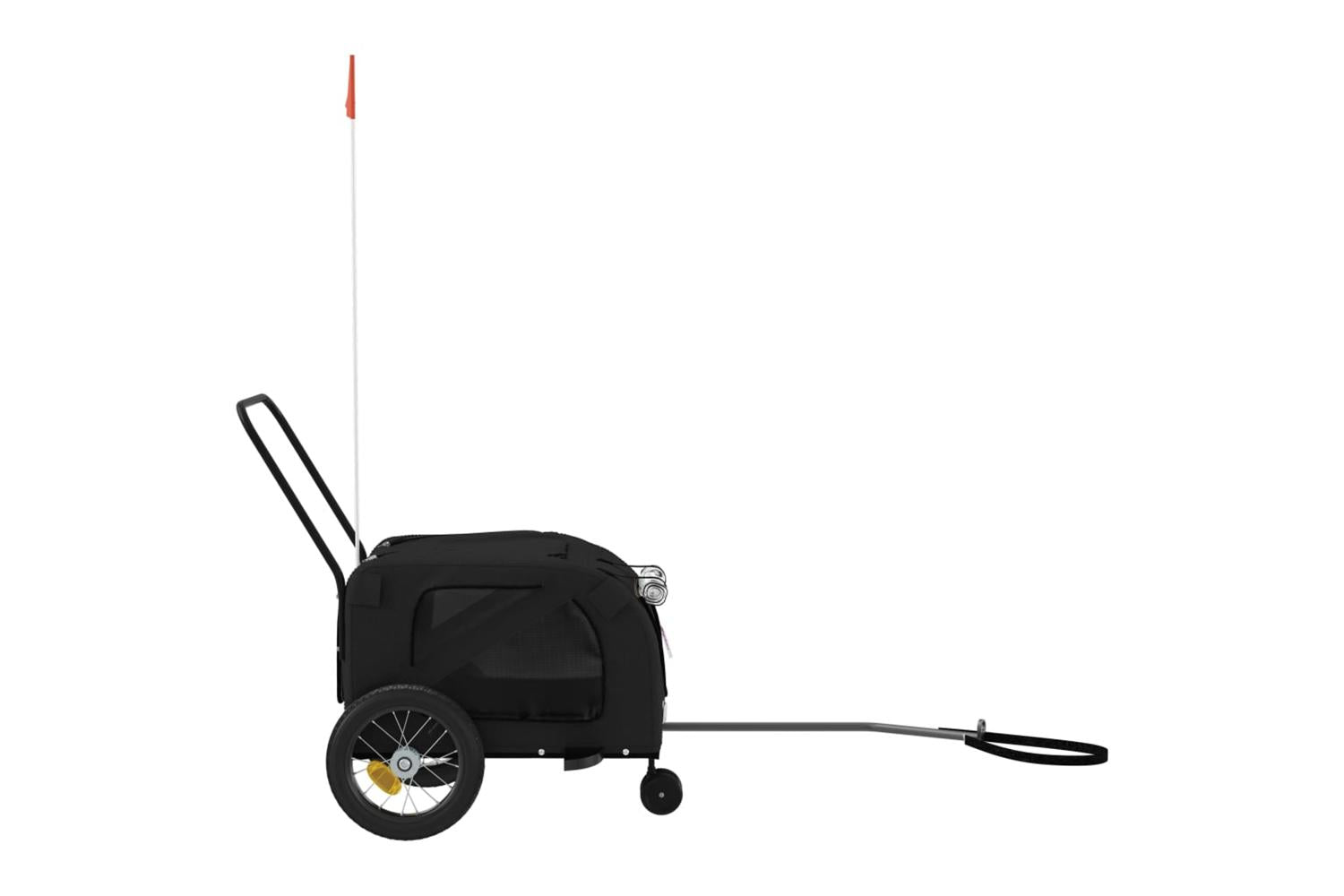 Vidaxl Pet Bike Trailer Black Oxford Fabric And Iron-6
