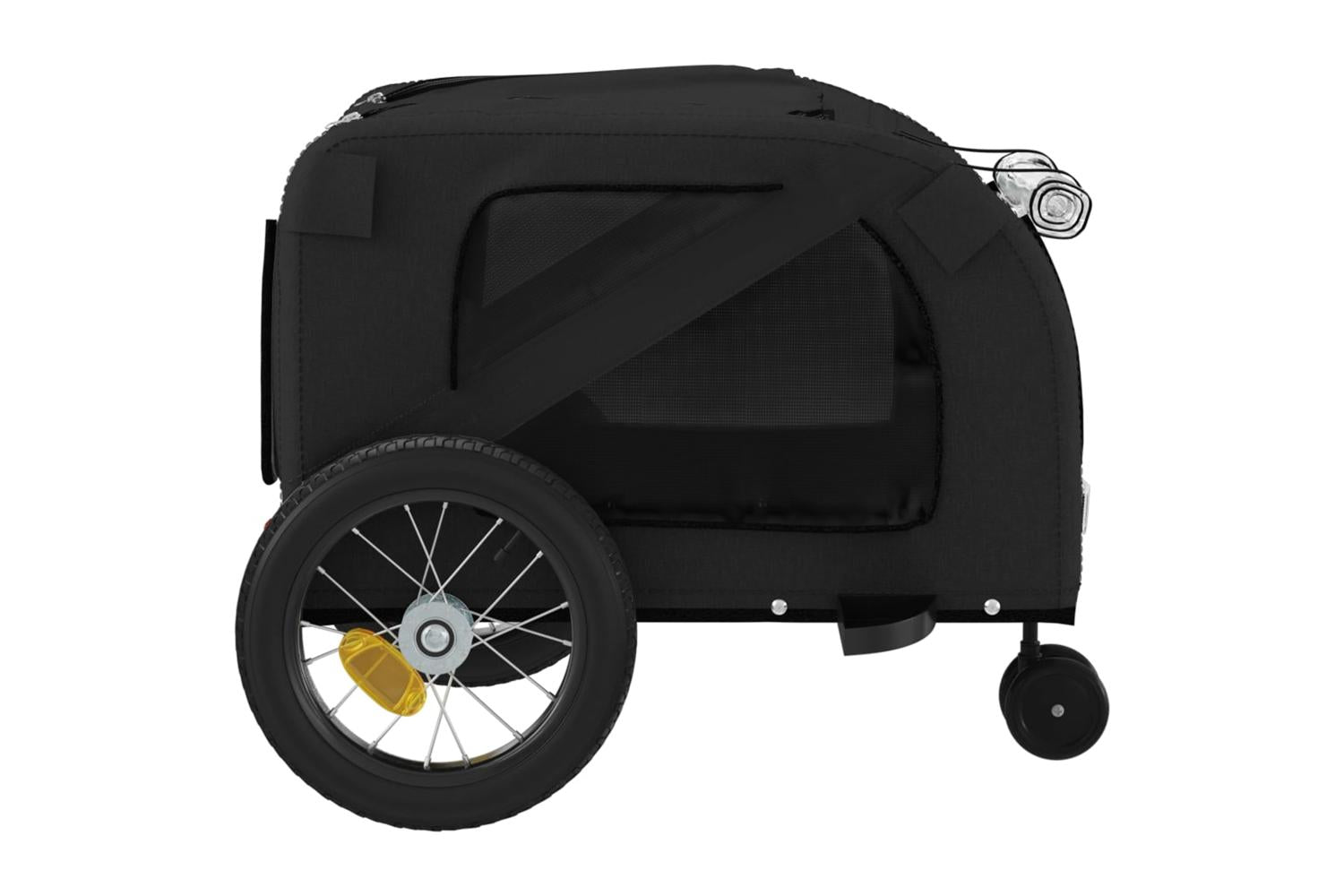 Vidaxl Pet Bike Trailer Black Oxford Fabric And Iron-7