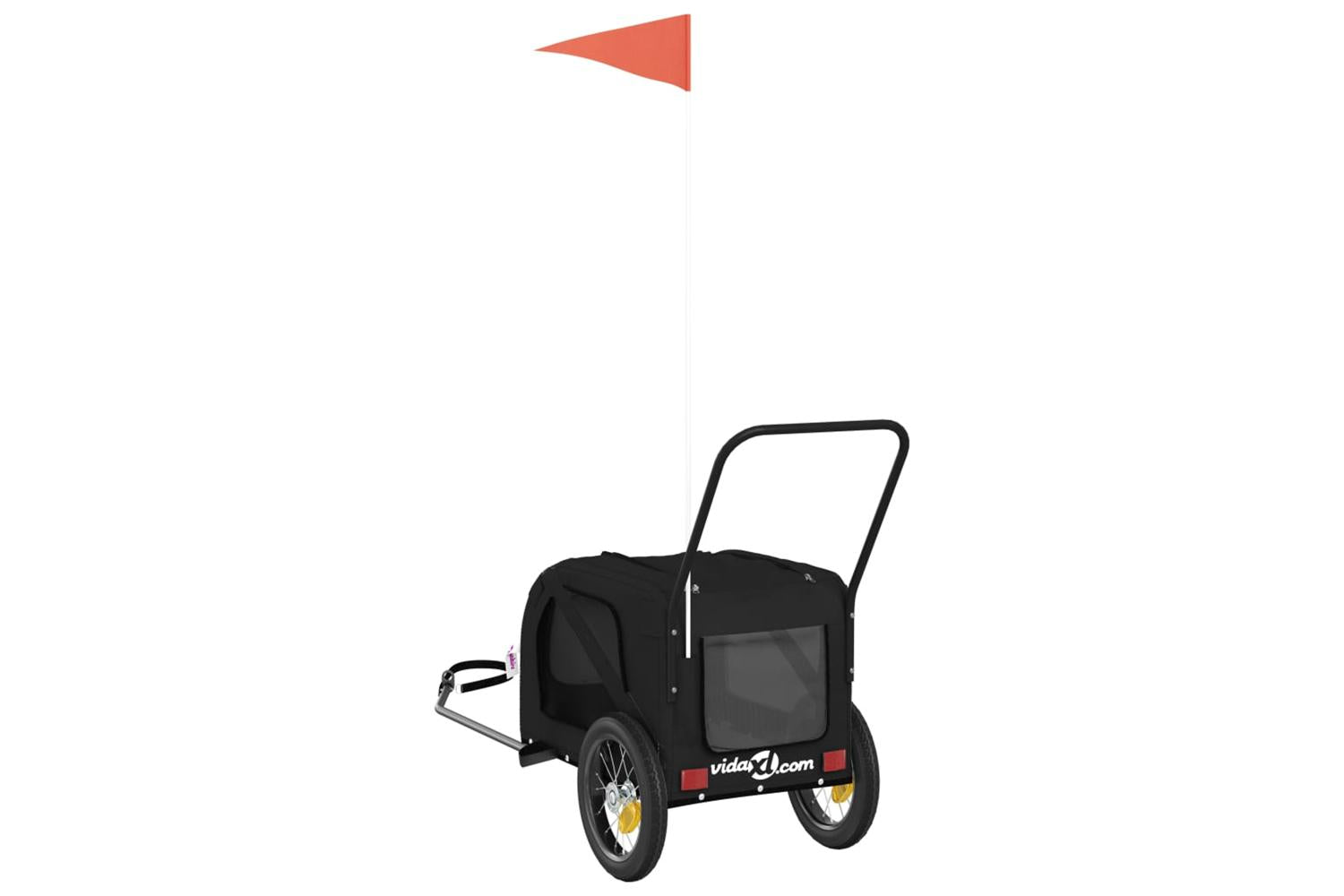 Vidaxl Pet Bike Trailer Black Oxford Fabric And Iron-8