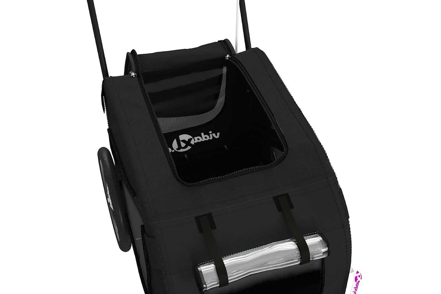 Vidaxl Pet Bike Trailer Black Oxford Fabric And Iron-10