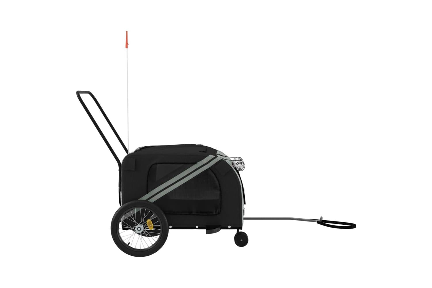 Vidaxl Pet Bike Trailer Grey And Black Oxford Fabric And Iron-6
