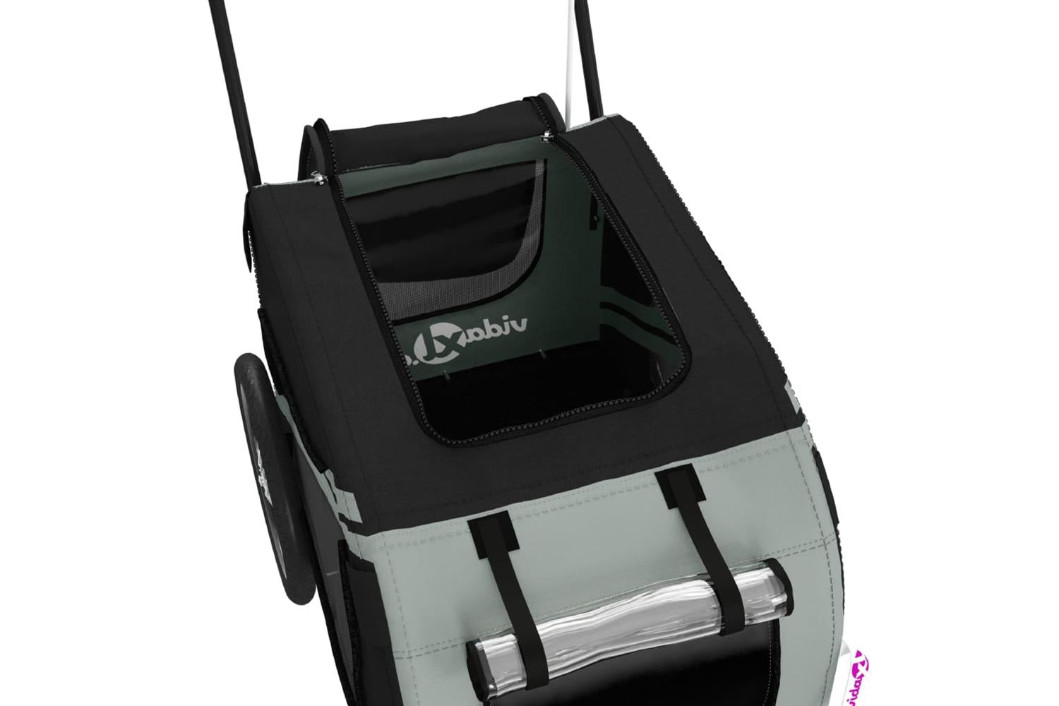 Vidaxl Pet Bike Trailer Grey And Black Oxford Fabric And Iron-10