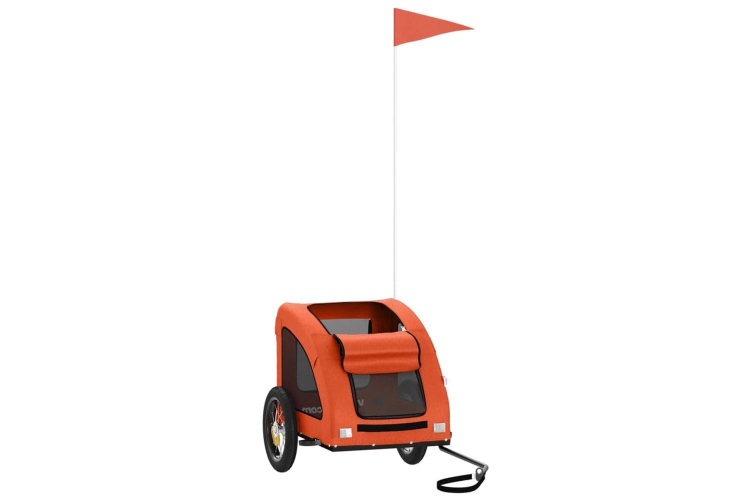Vidaxl Pet Bike Trailer Orange Oxford Fabric And Iron-3