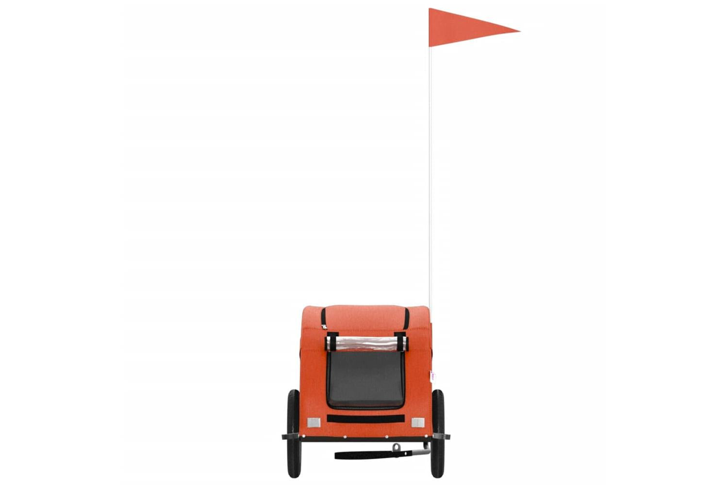 Vidaxl Pet Bike Trailer Orange Oxford Fabric And Iron-4