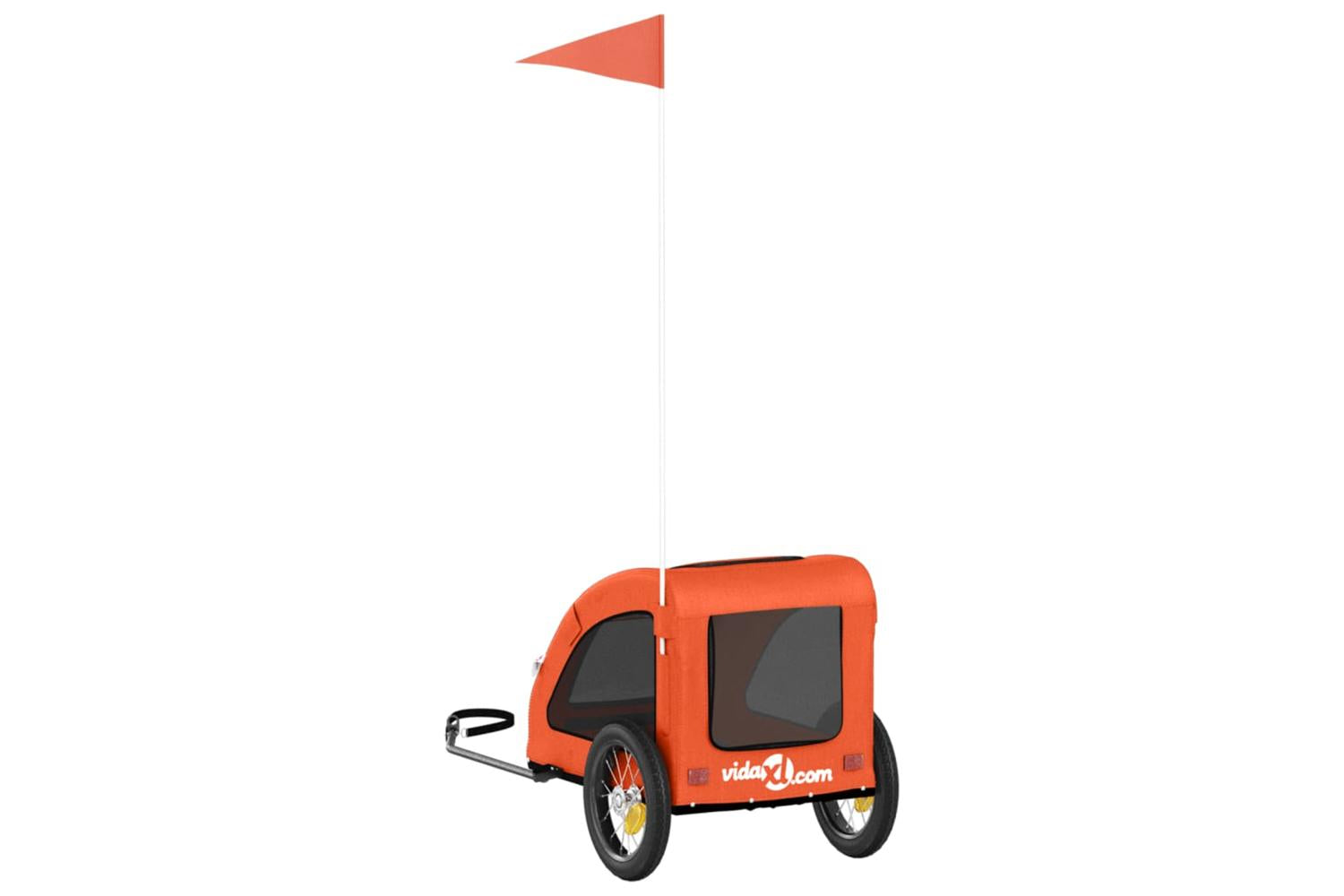 Vidaxl Pet Bike Trailer Orange Oxford Fabric And Iron-8