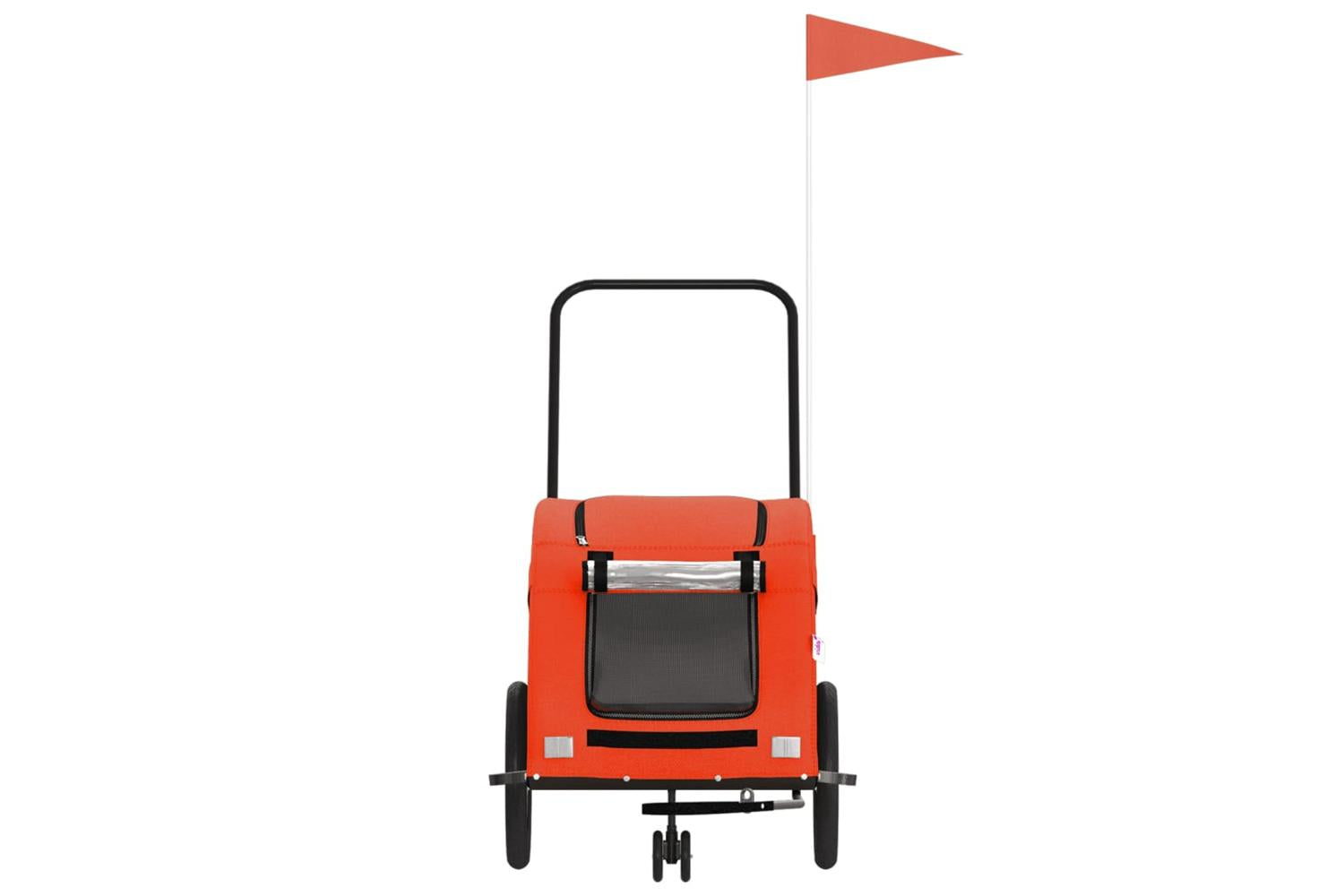 Vidaxl Pet Bike Trailer Orange Oxford Fabric And Iron-4