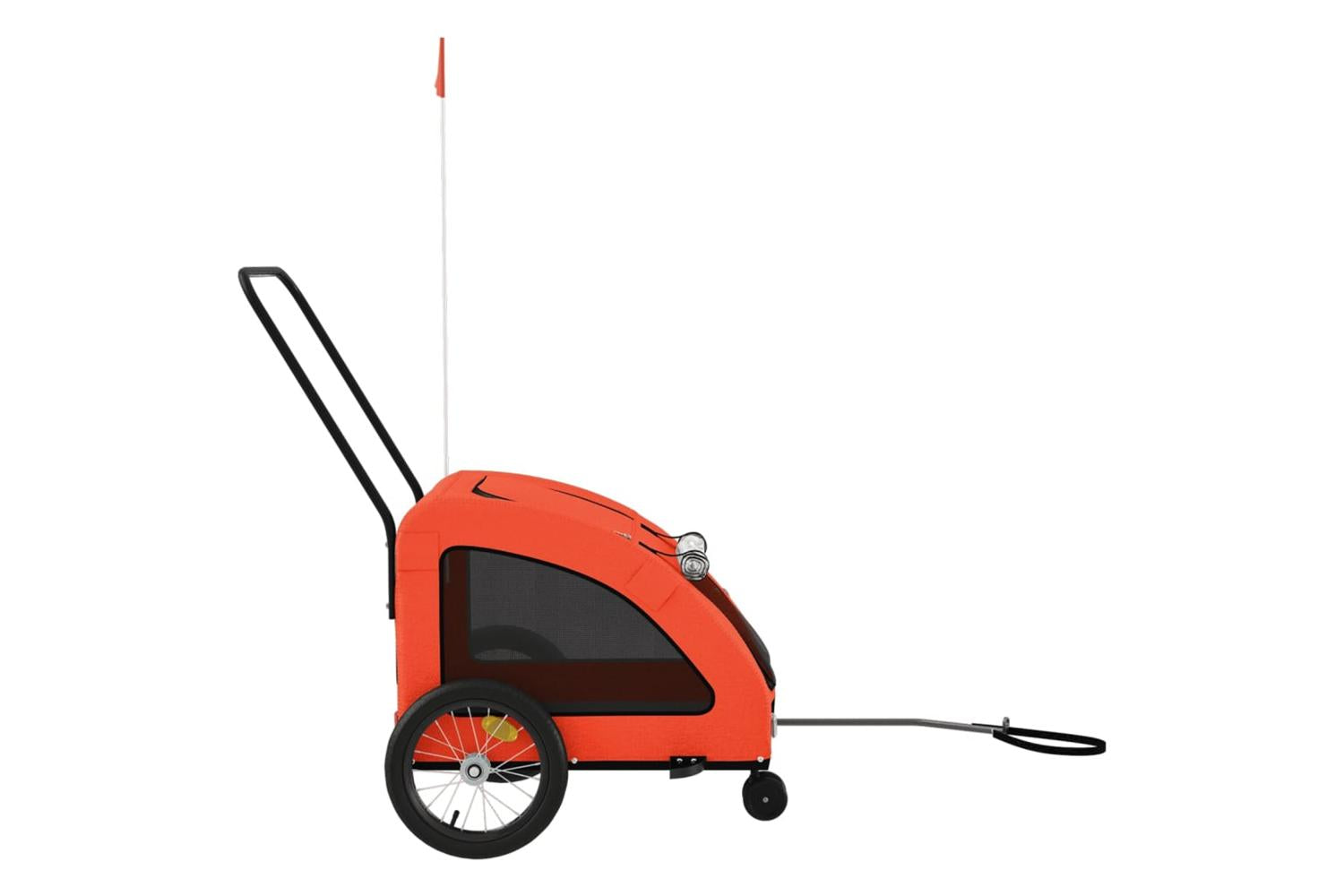 Vidaxl Pet Bike Trailer Orange Oxford Fabric And Iron-6