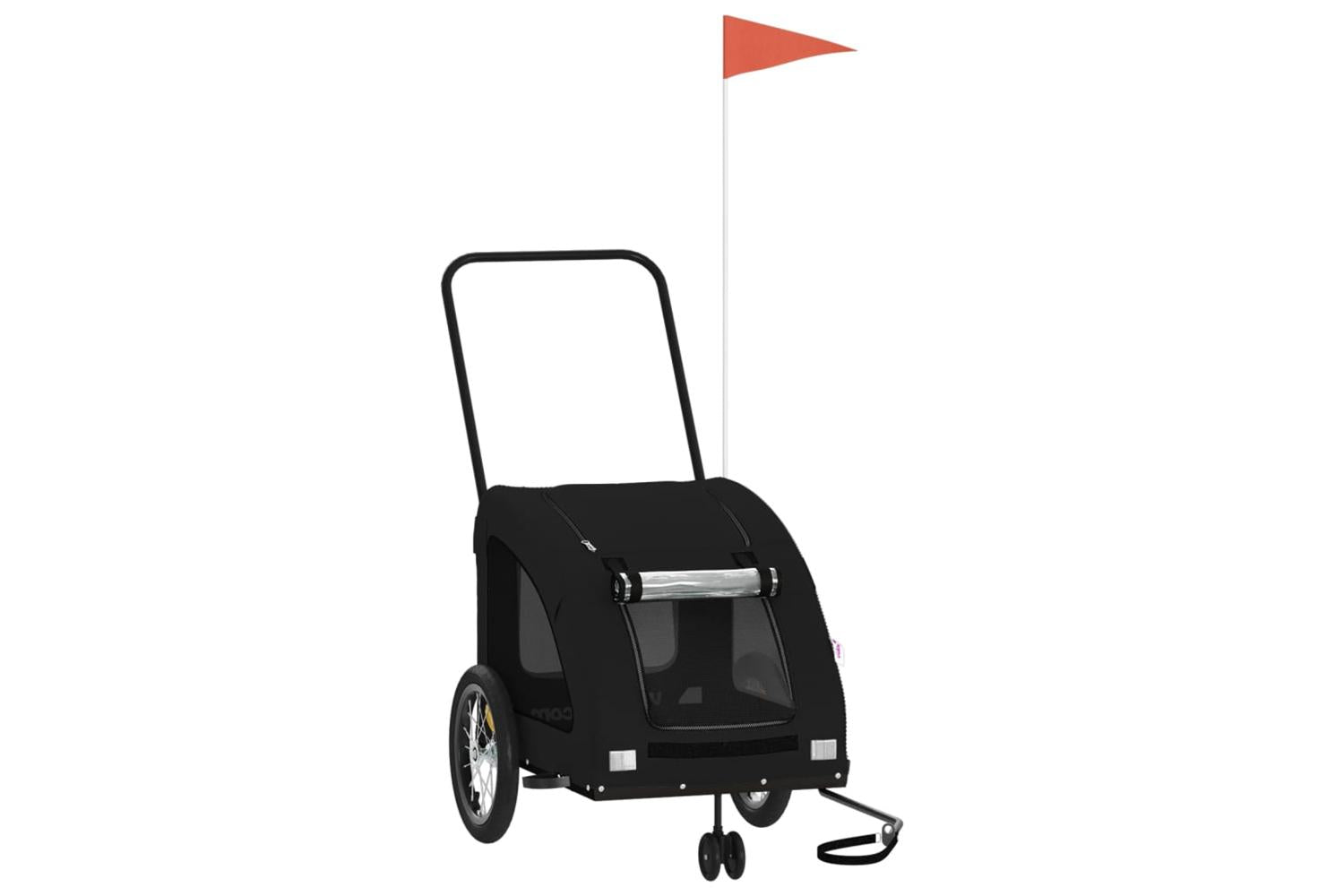Vidaxl Pet Bike Trailer Black Oxford Fabric And Iron-2