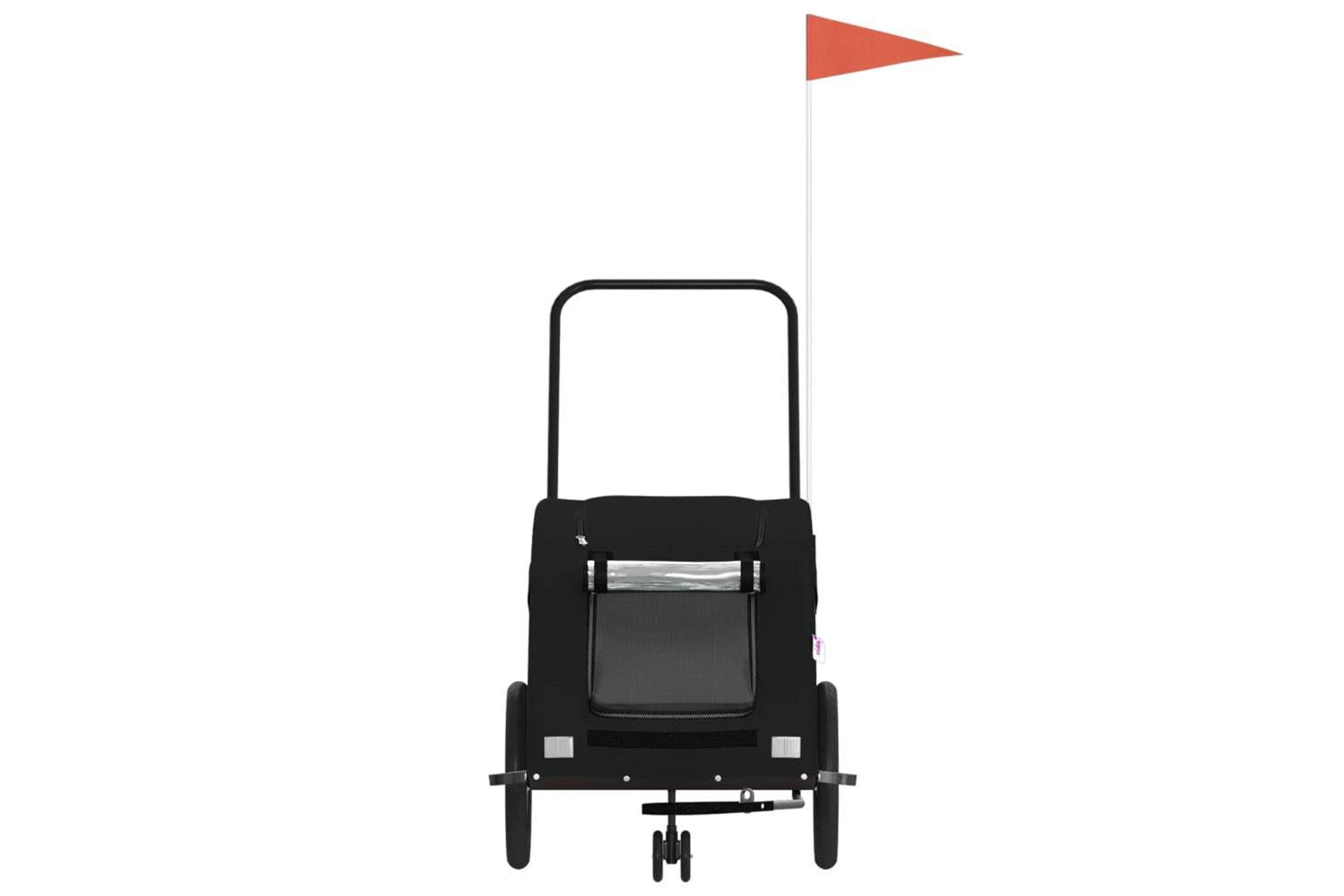 Vidaxl Pet Bike Trailer Black Oxford Fabric And Iron-4