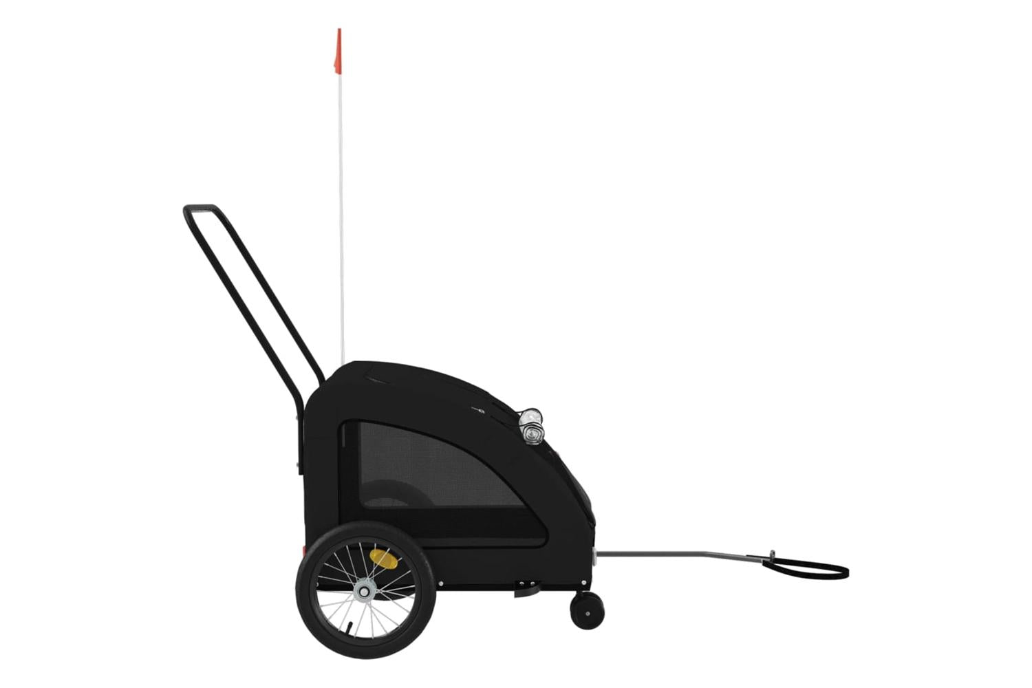 Vidaxl Pet Bike Trailer Black Oxford Fabric And Iron-6