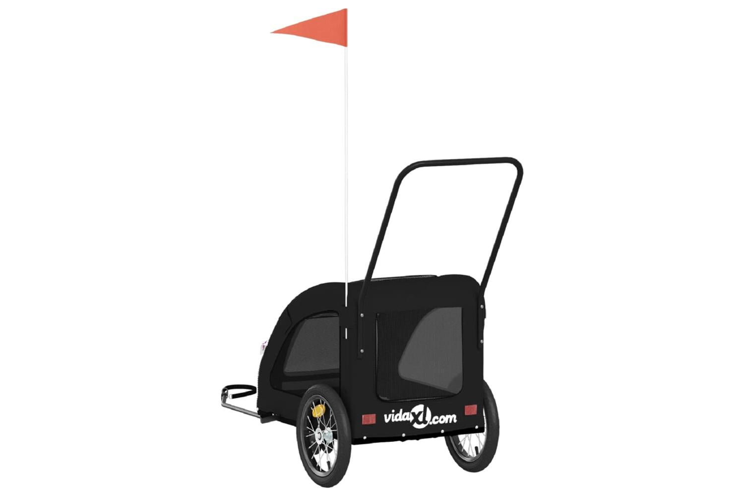 Vidaxl Pet Bike Trailer Black Oxford Fabric And Iron-8