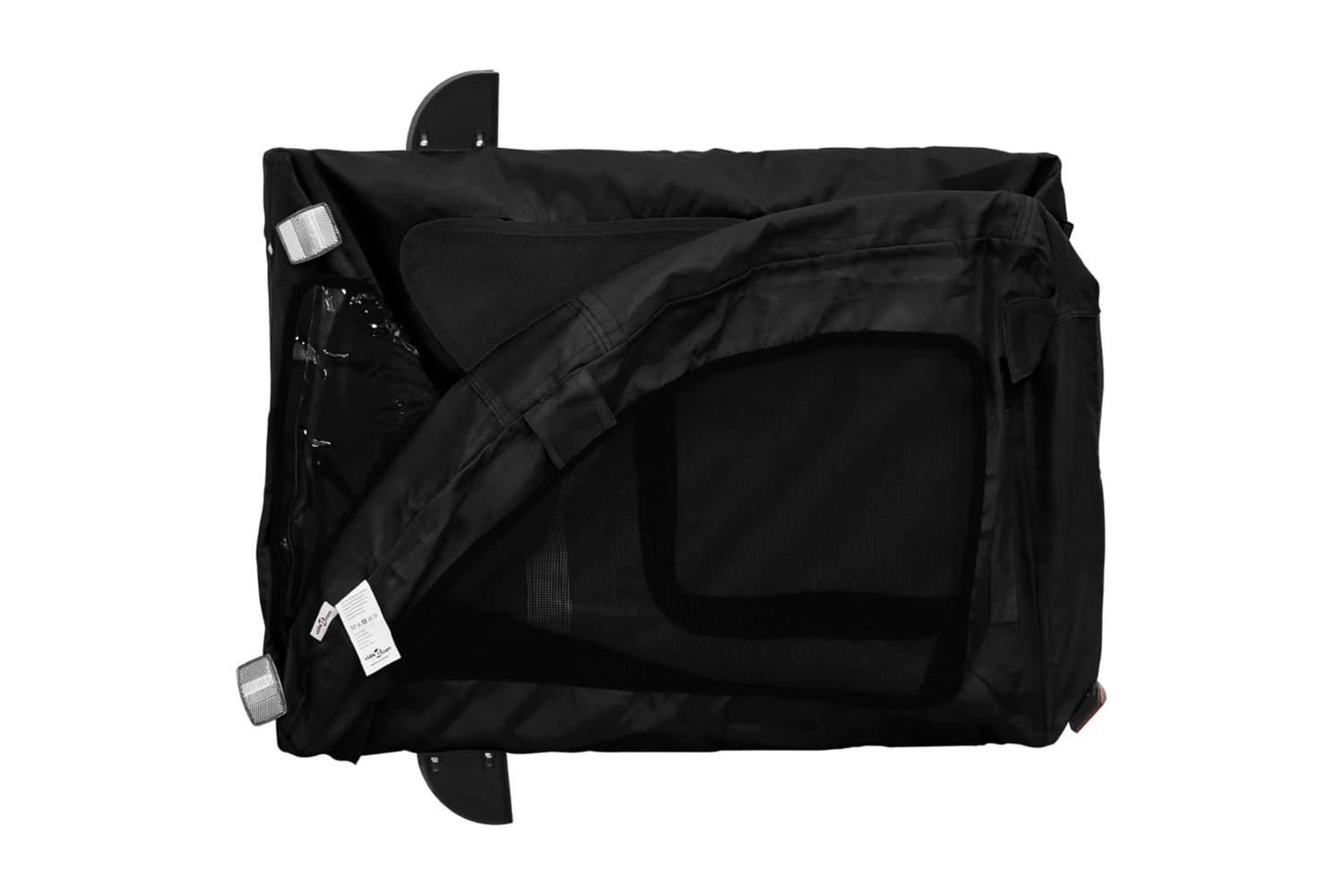 Vidaxl Pet Bike Trailer Black Oxford Fabric And Iron-9
