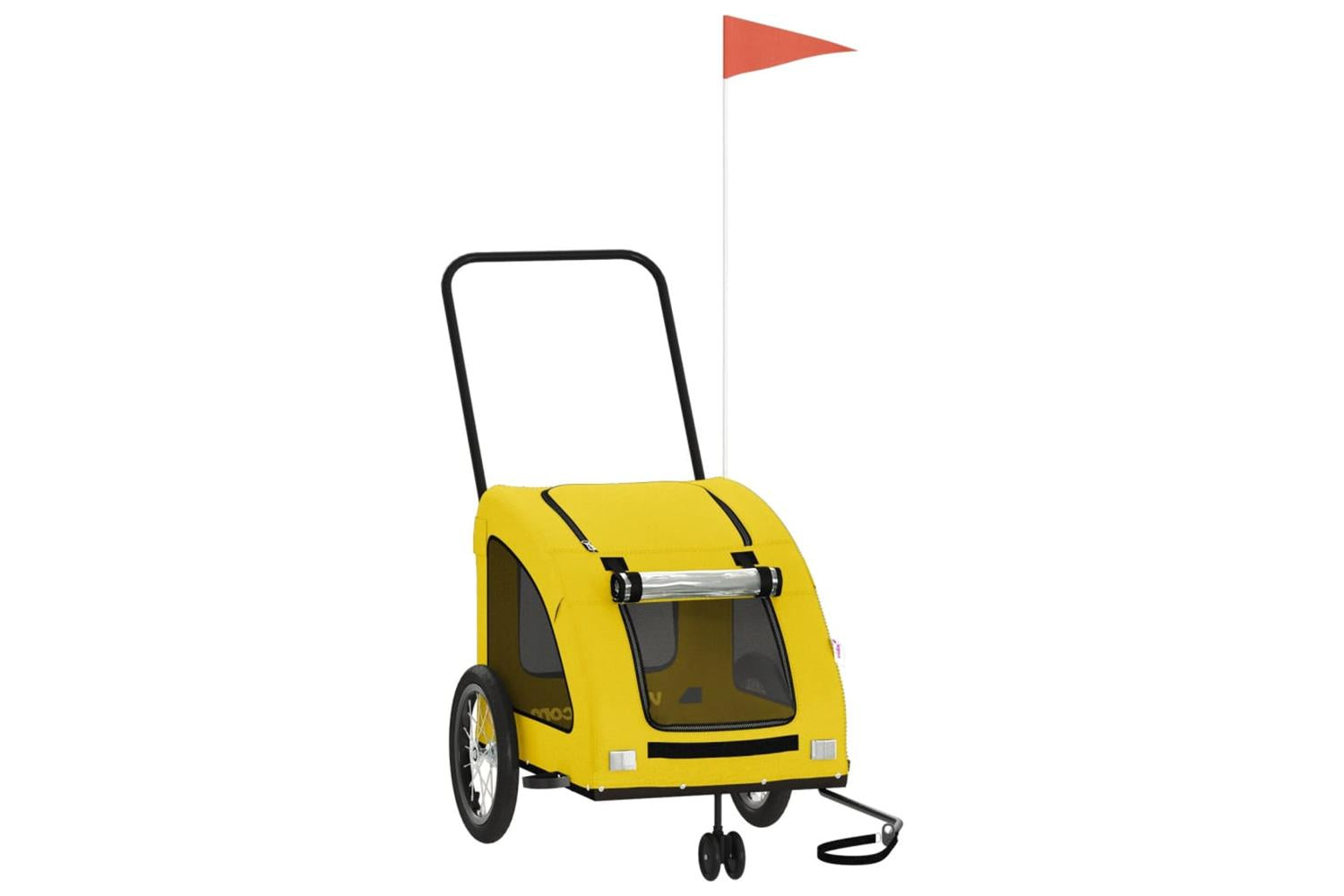 Vidaxl Pet Bike Trailer Yellow Oxford Fabric And Iron-2