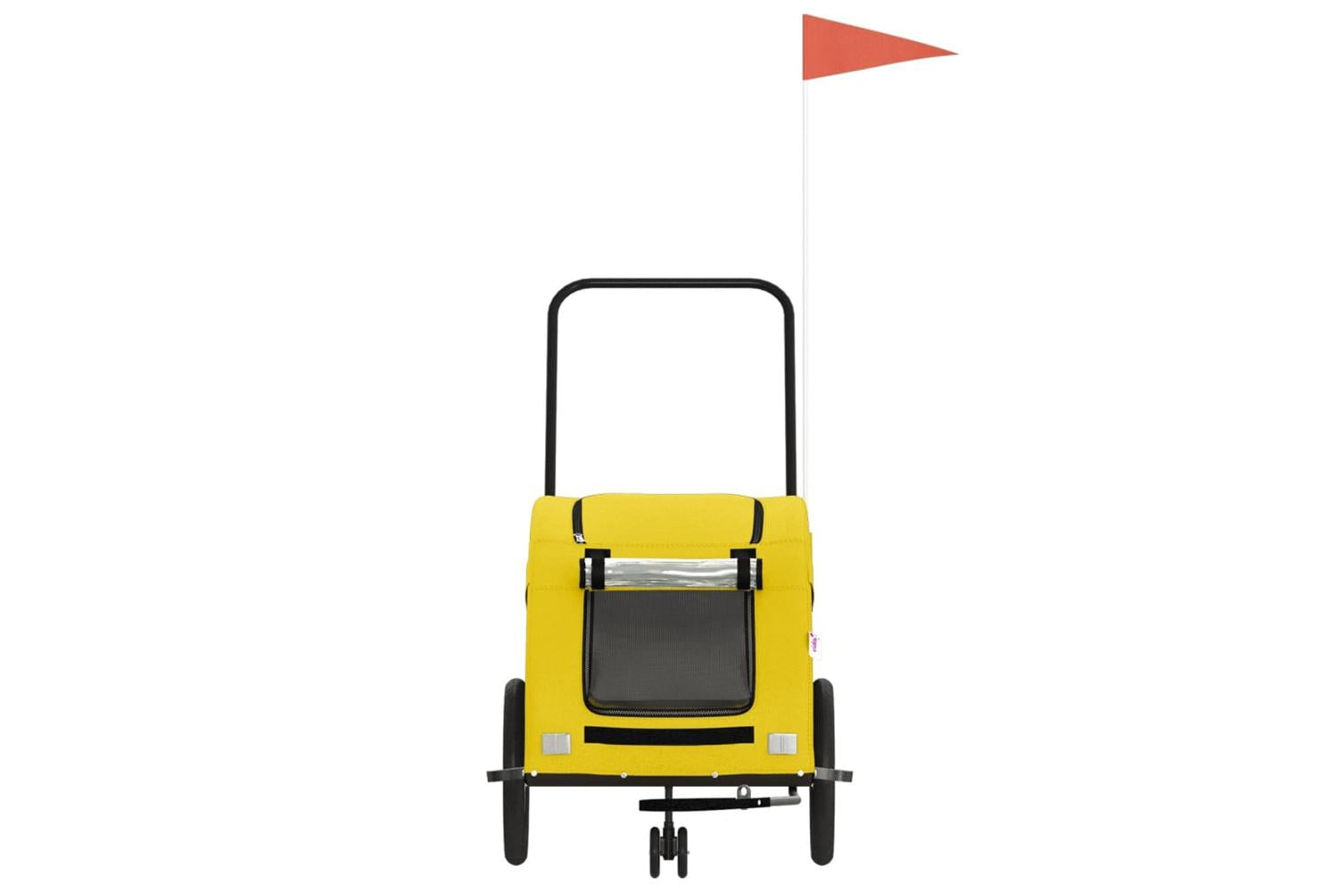 Vidaxl Pet Bike Trailer Yellow Oxford Fabric And Iron-4