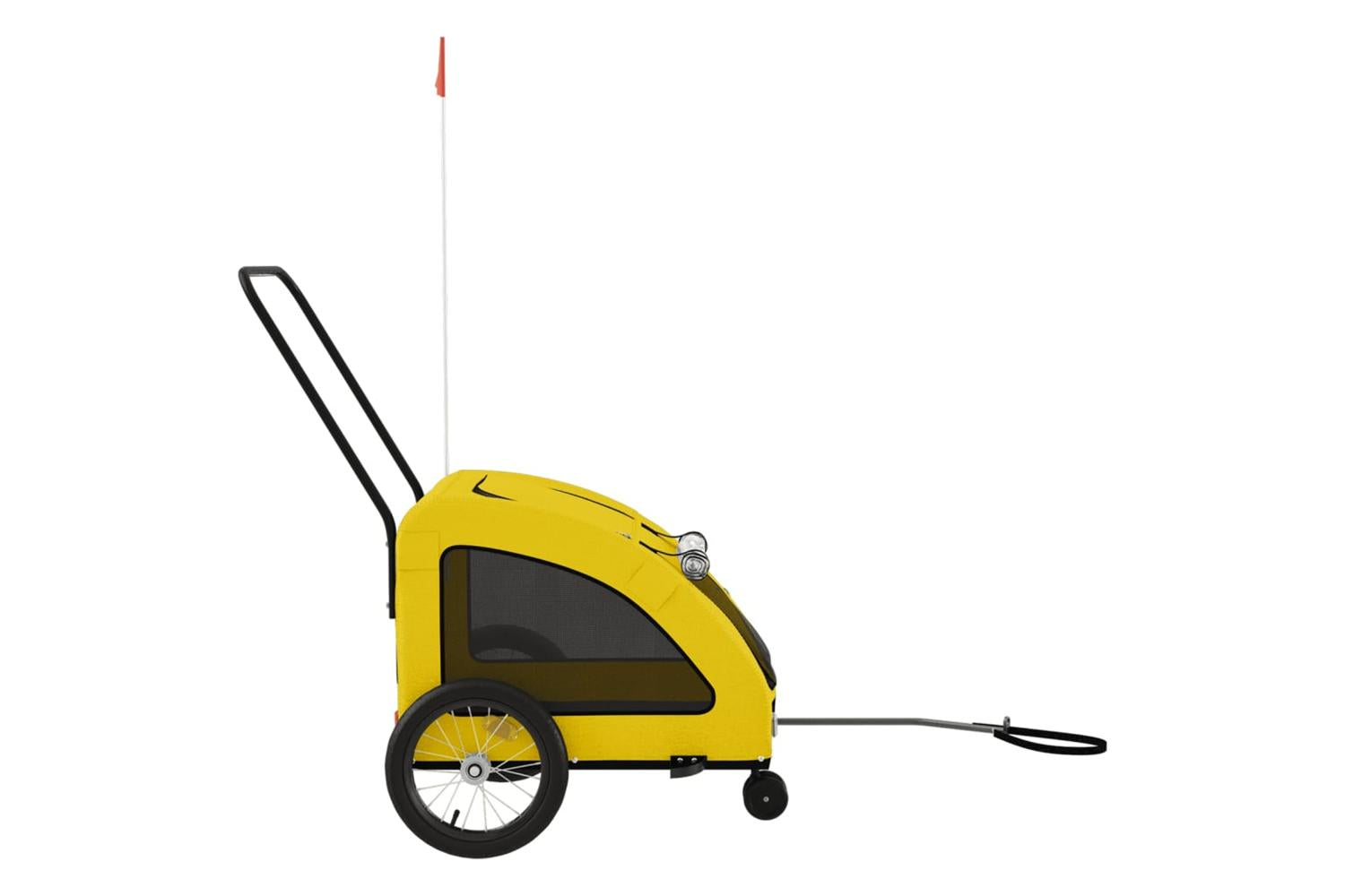 Vidaxl Pet Bike Trailer Yellow Oxford Fabric And Iron-6