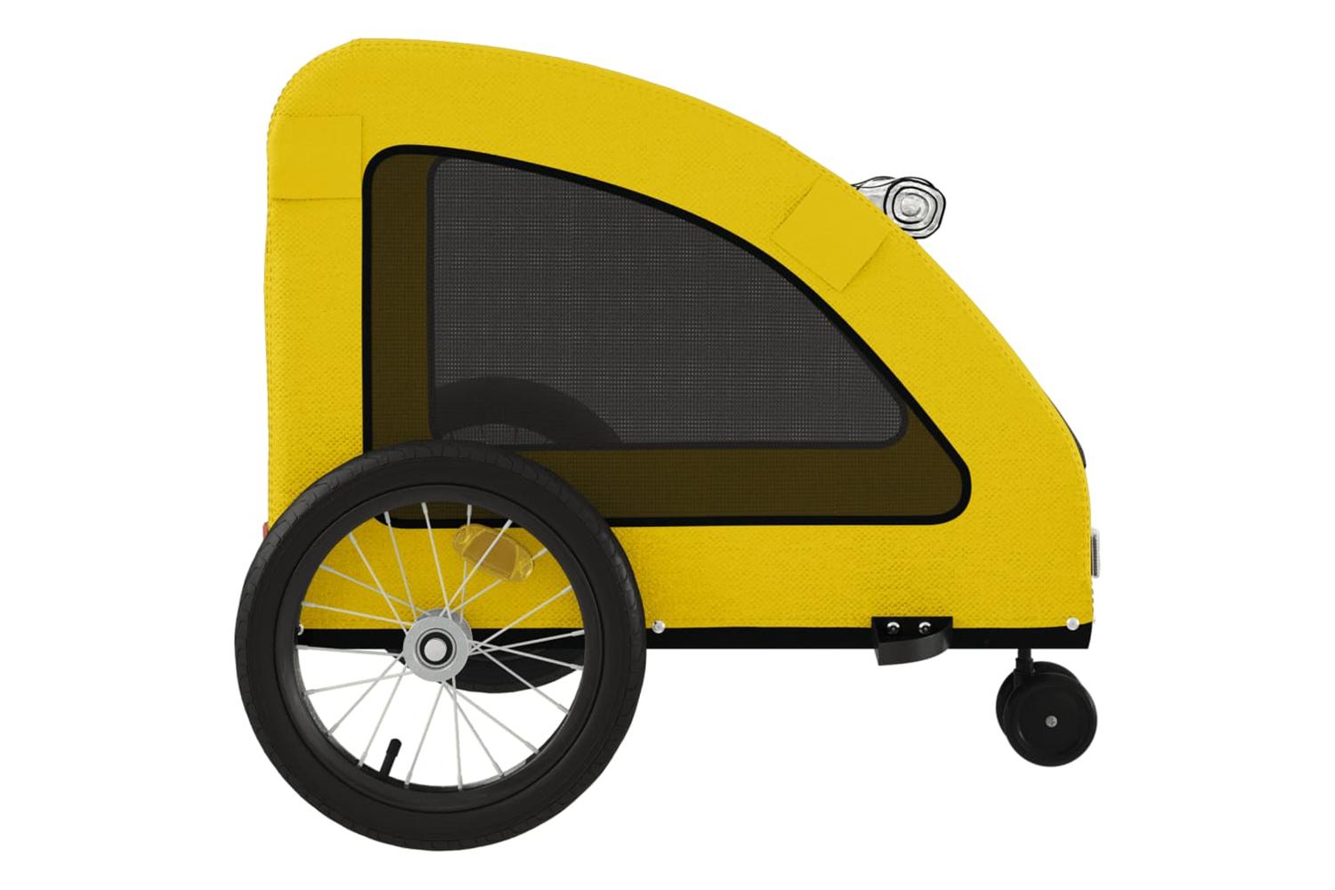 Vidaxl Pet Bike Trailer Yellow Oxford Fabric And Iron-7