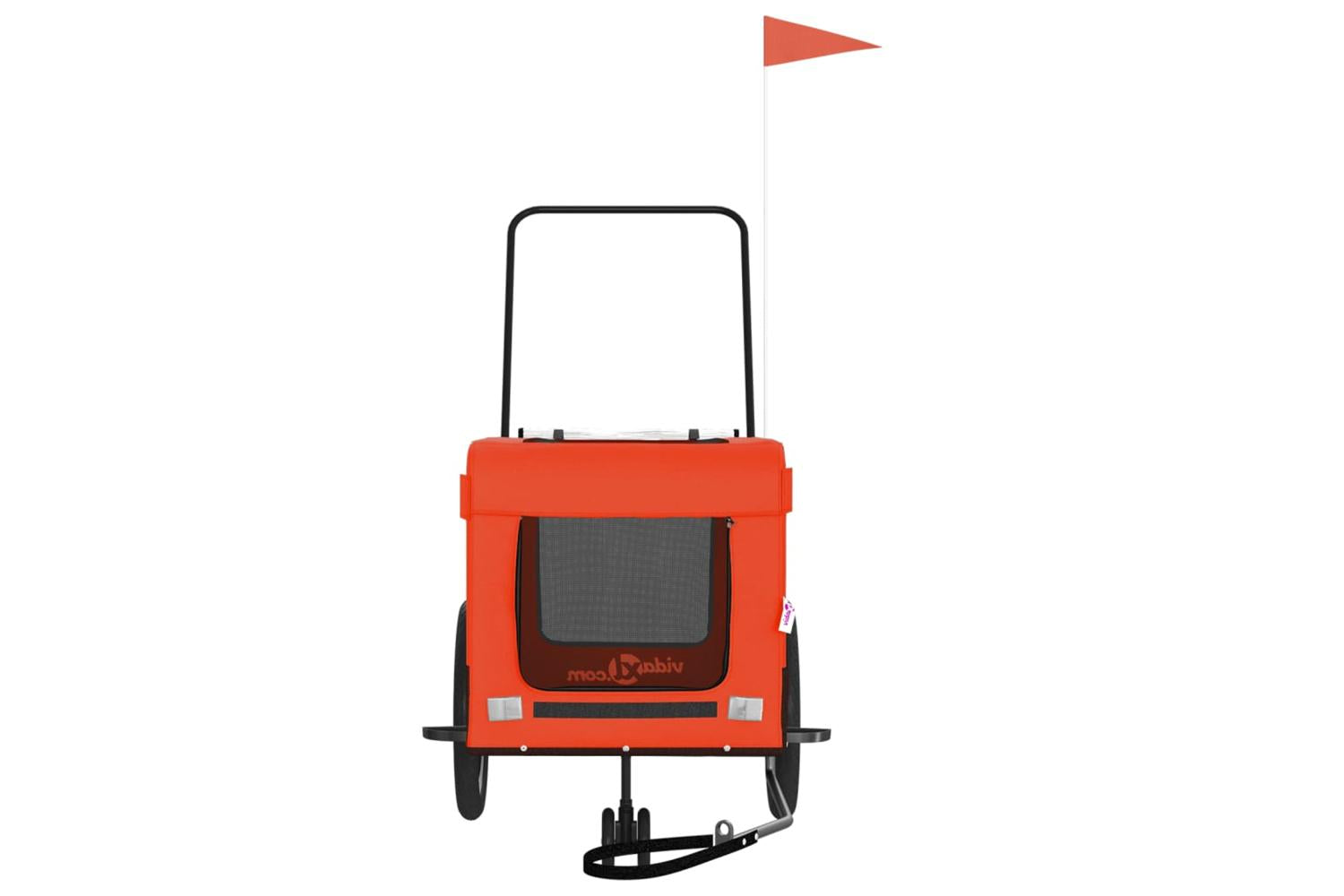 Vidaxl Pet Bike Trailer Orange And Black Oxford Fabric And Iron-5