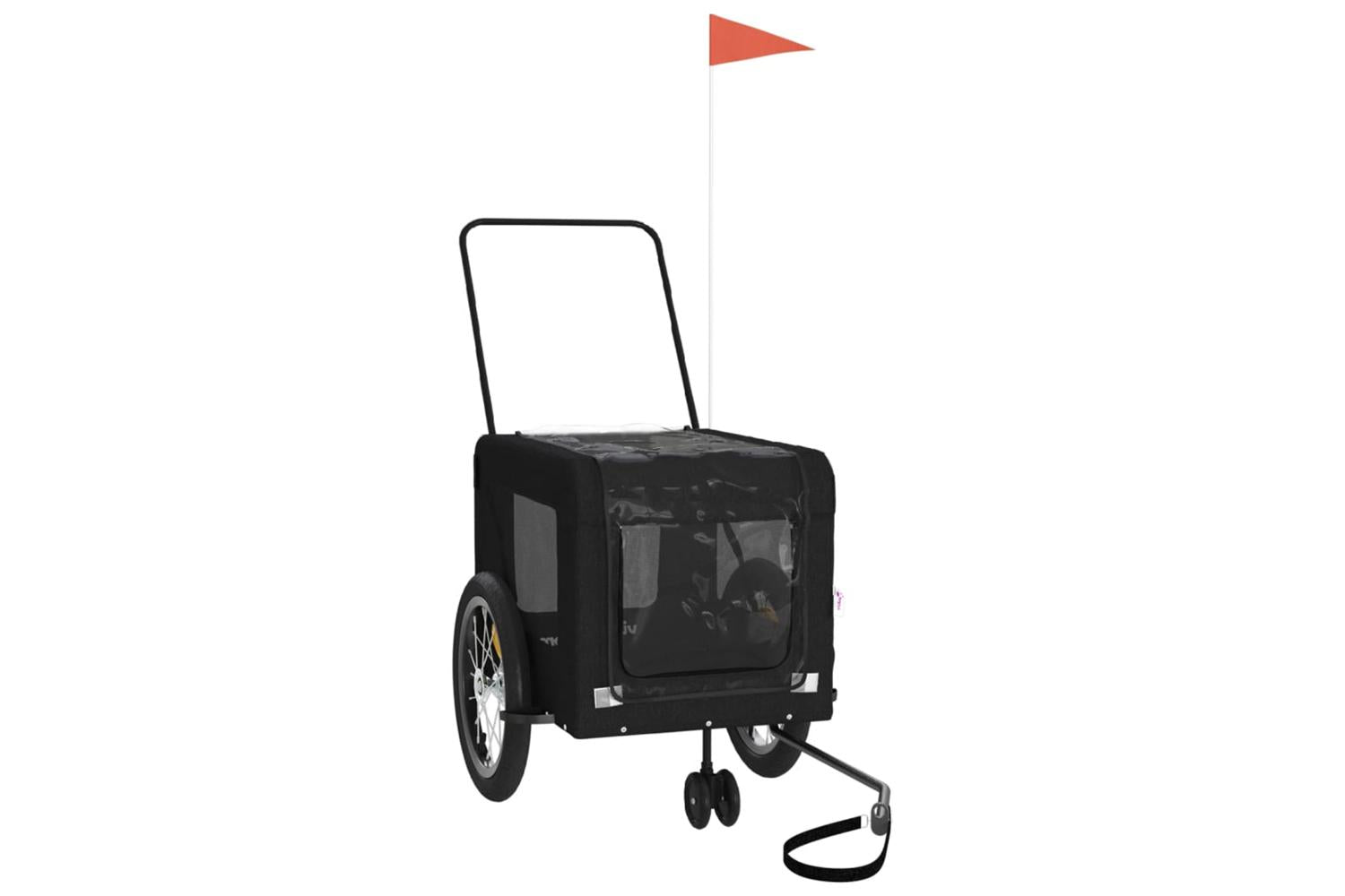 Vidaxl Pet Bike Trailer Black Oxford Fabric And Iron