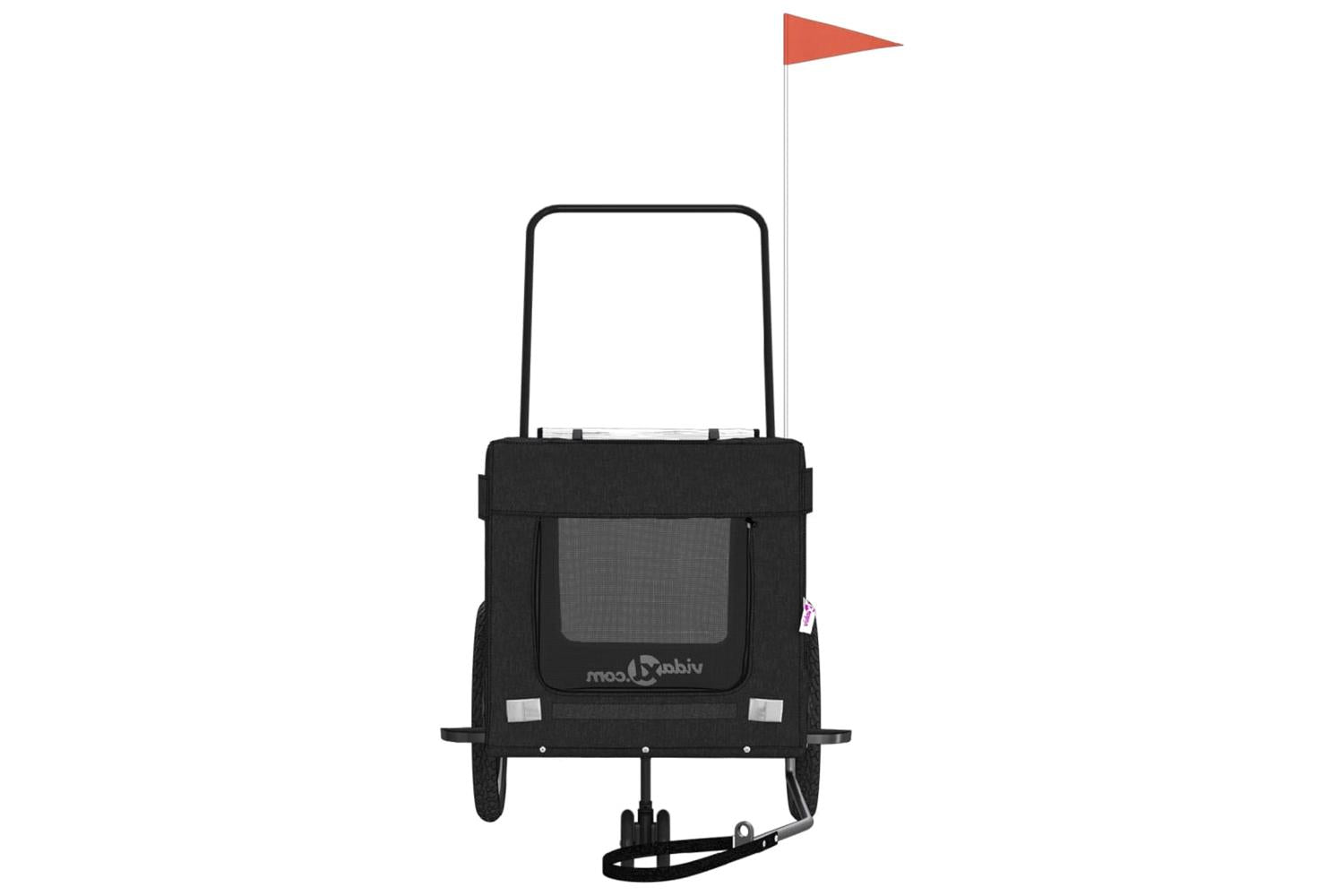 Vidaxl Pet Bike Trailer Black Oxford Fabric And Iron-5
